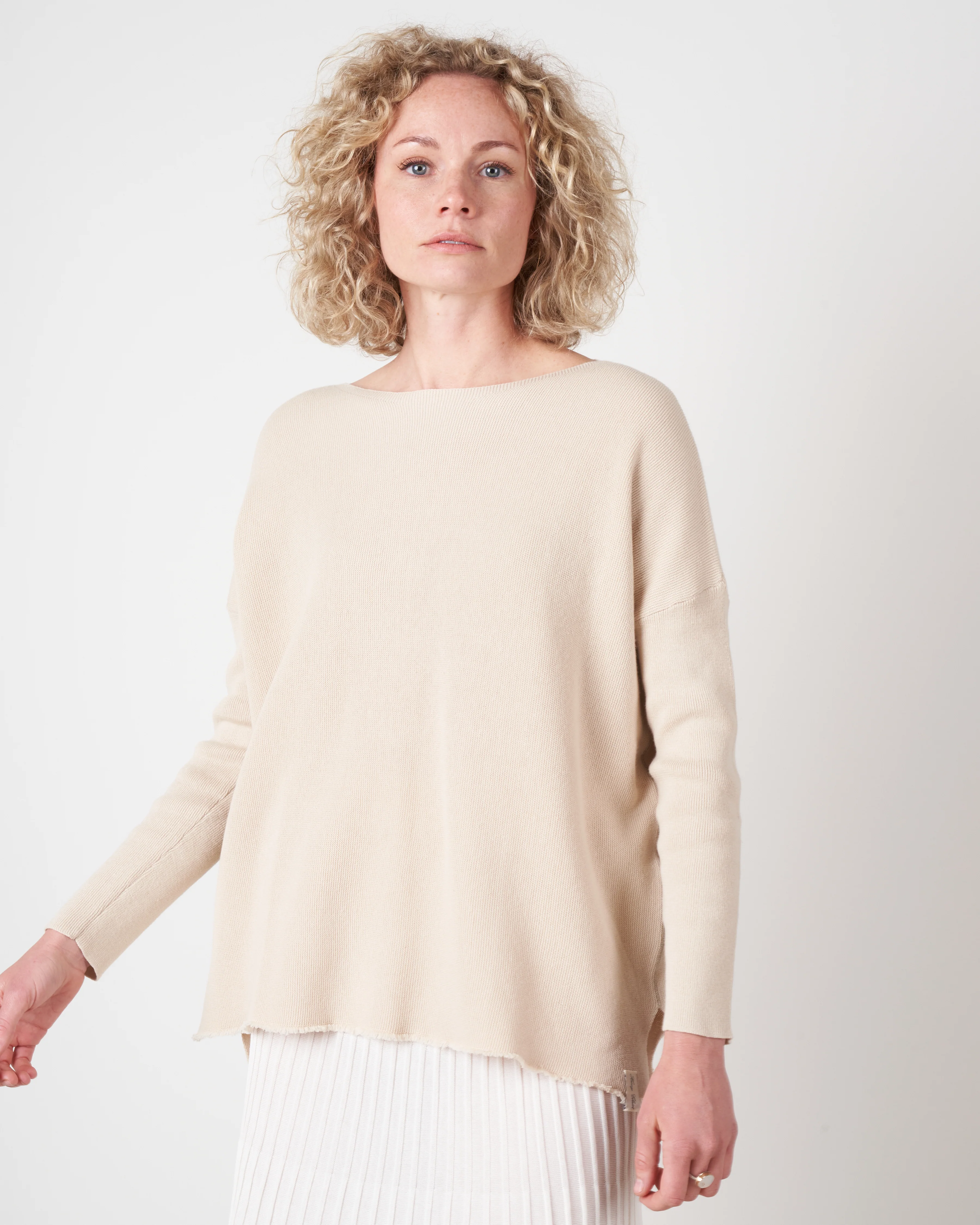 oversized boatneck pullover - fog - Image 2