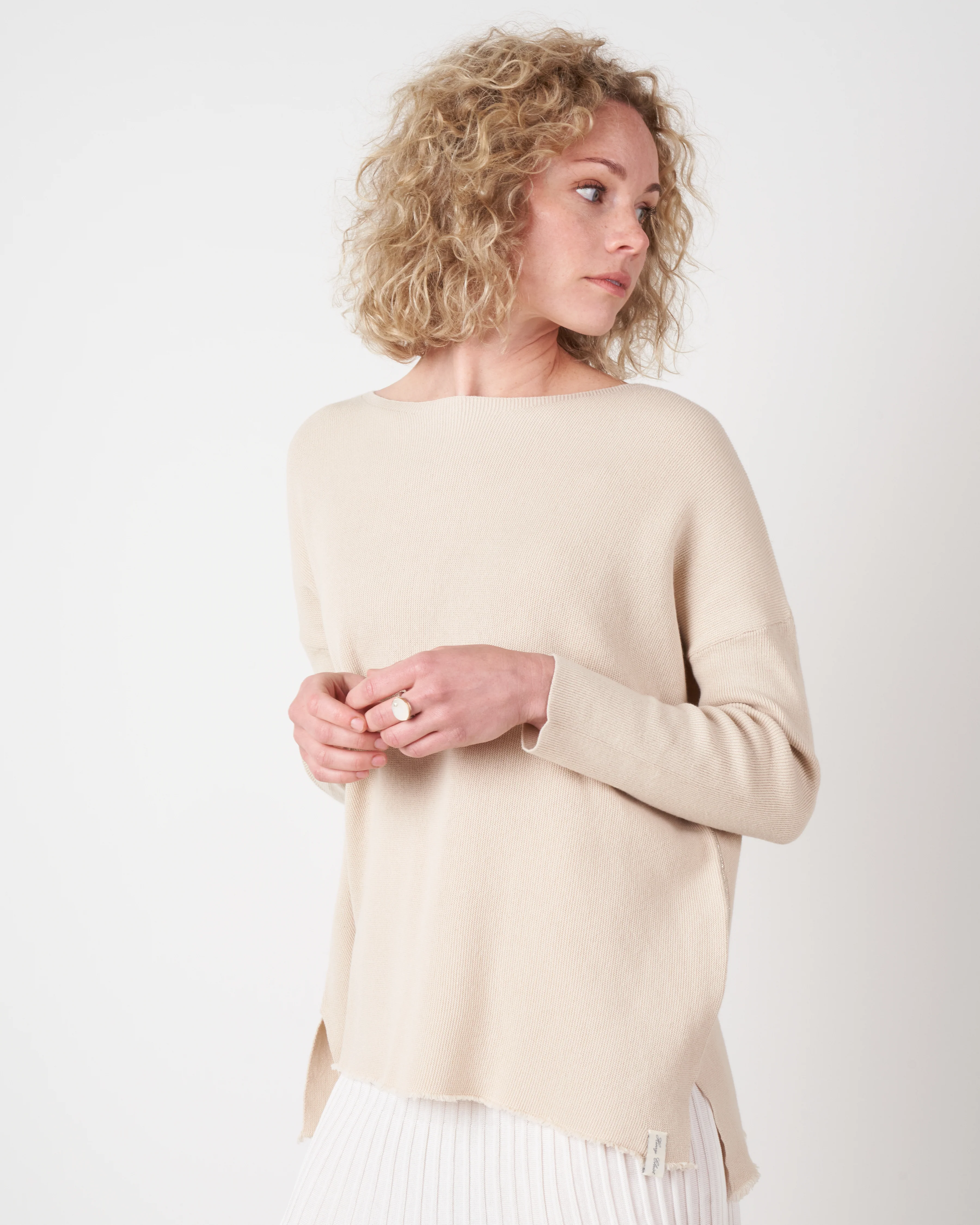 oversized boatneck pullover - fog - Image 3