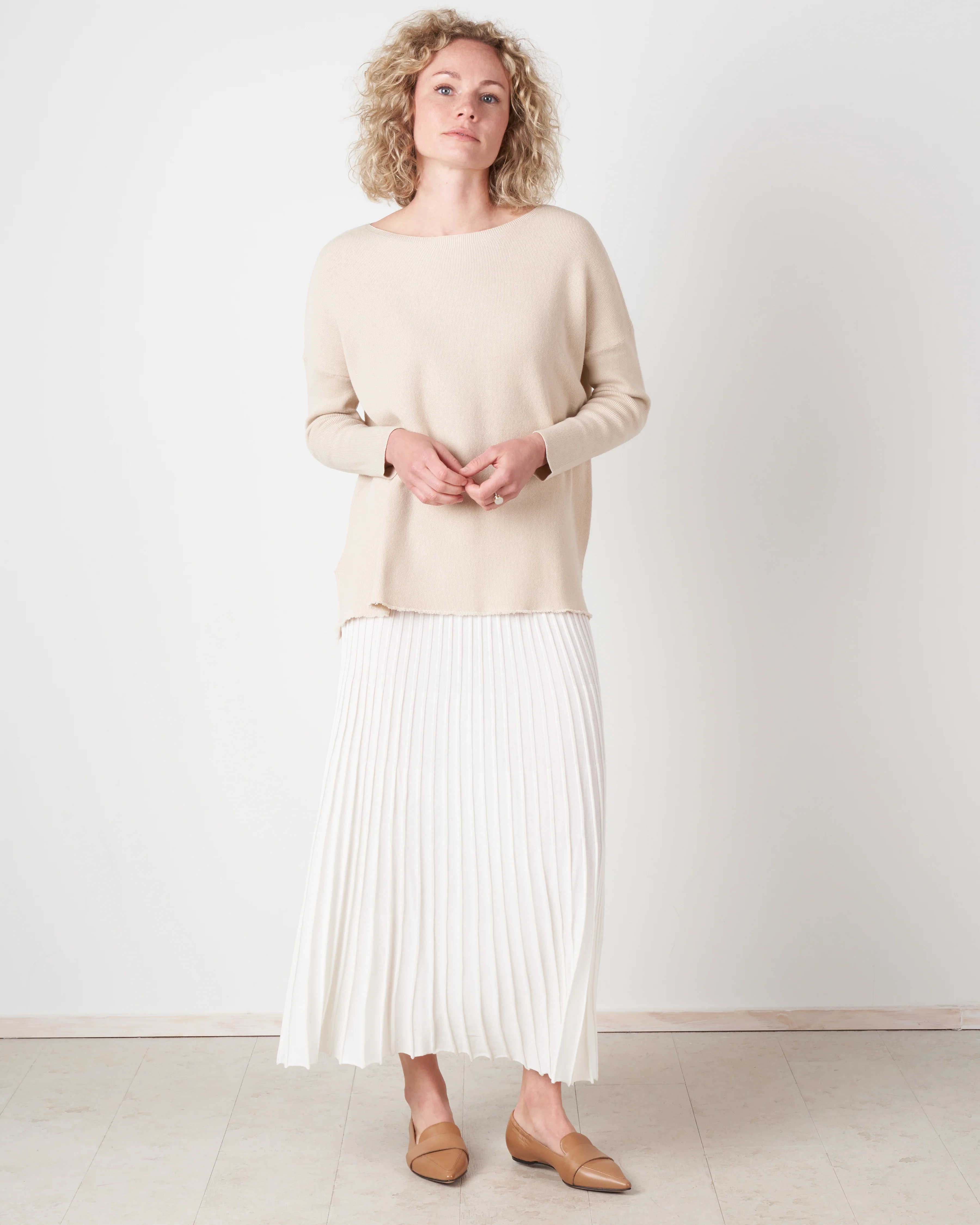 oversized boatneck pullover - fog - Image 6