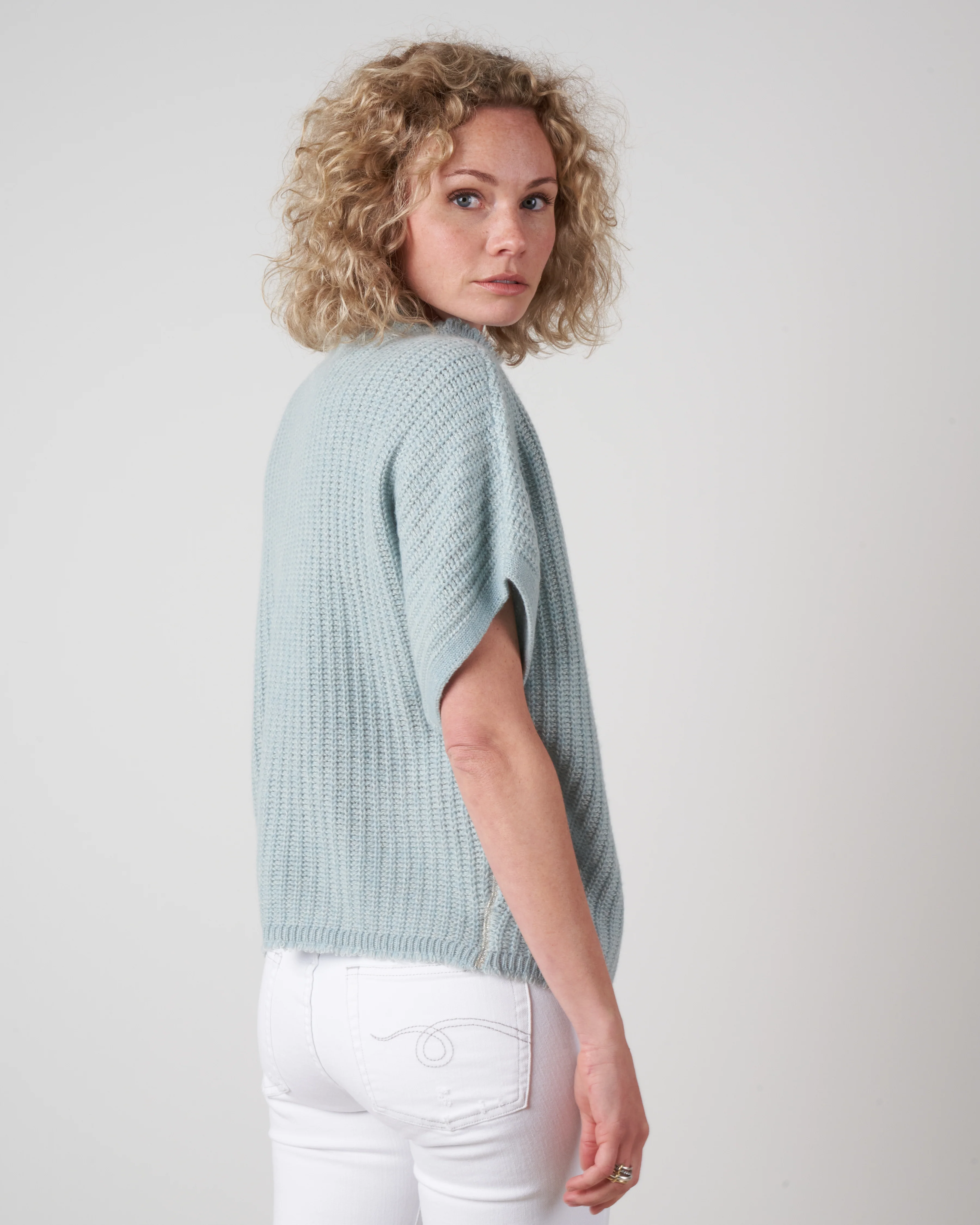 batwing pullover with stand collar - pale - Image 3