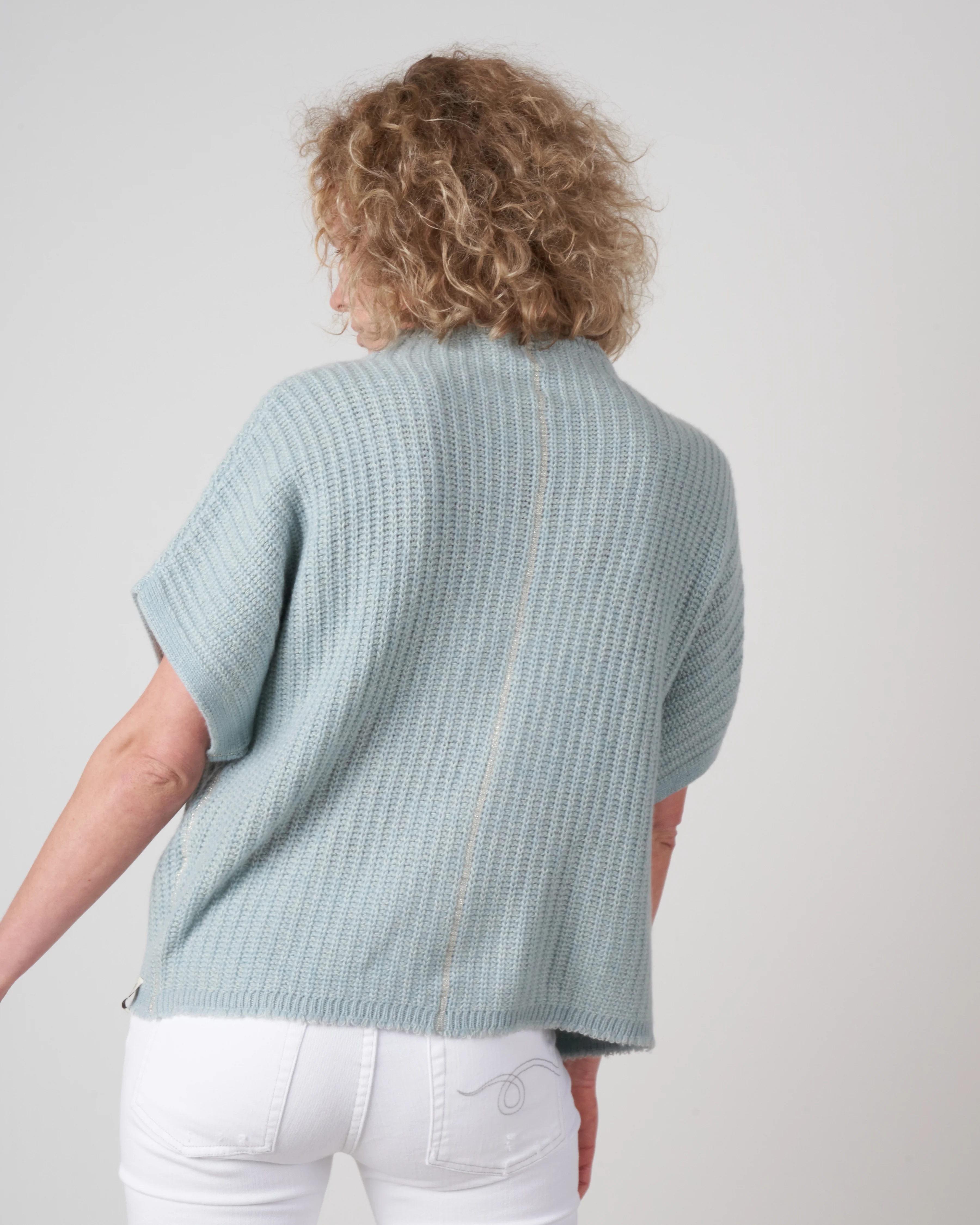 batwing pullover with stand collar - pale - Image 4