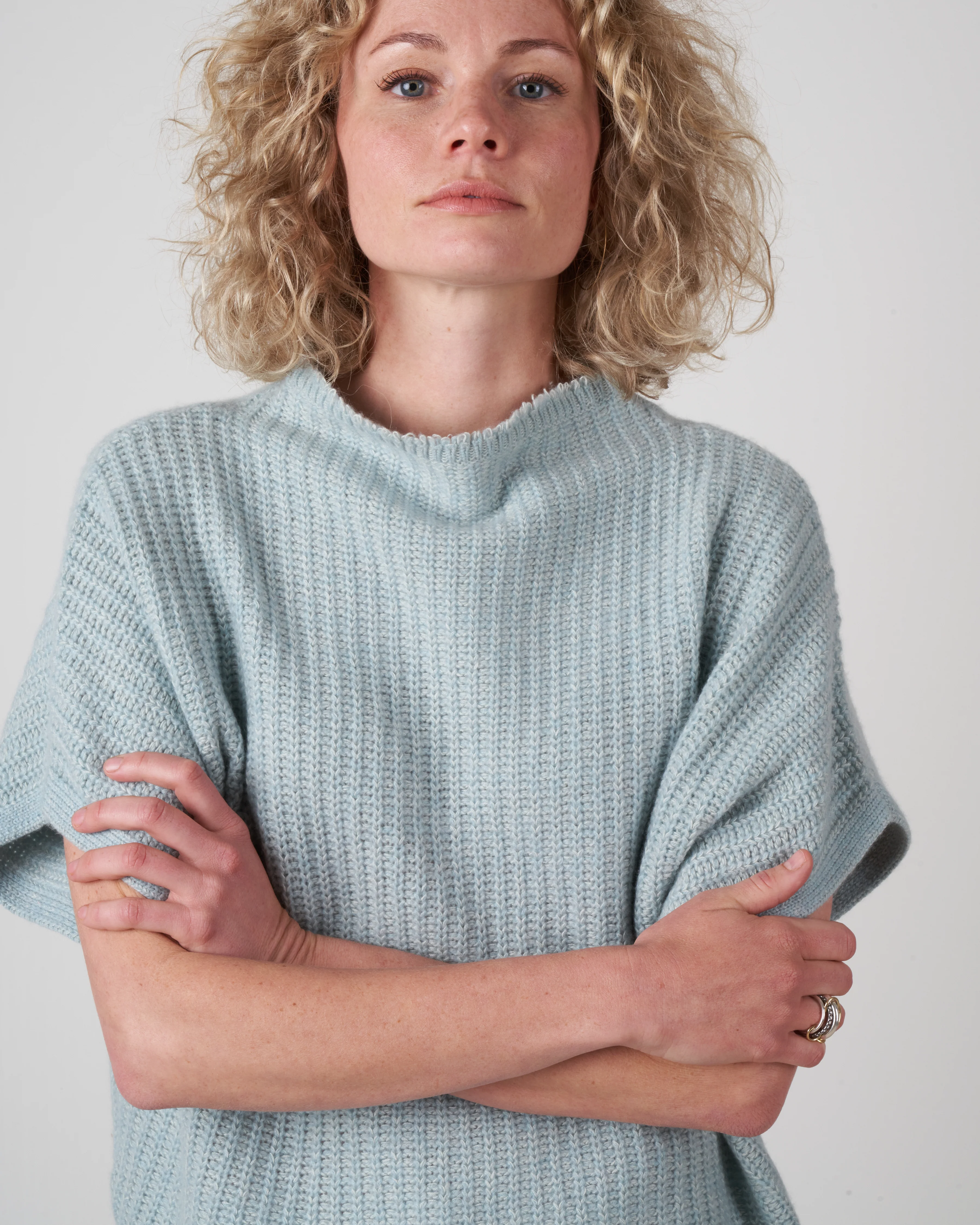 batwing pullover with stand collar - pale - Image 5