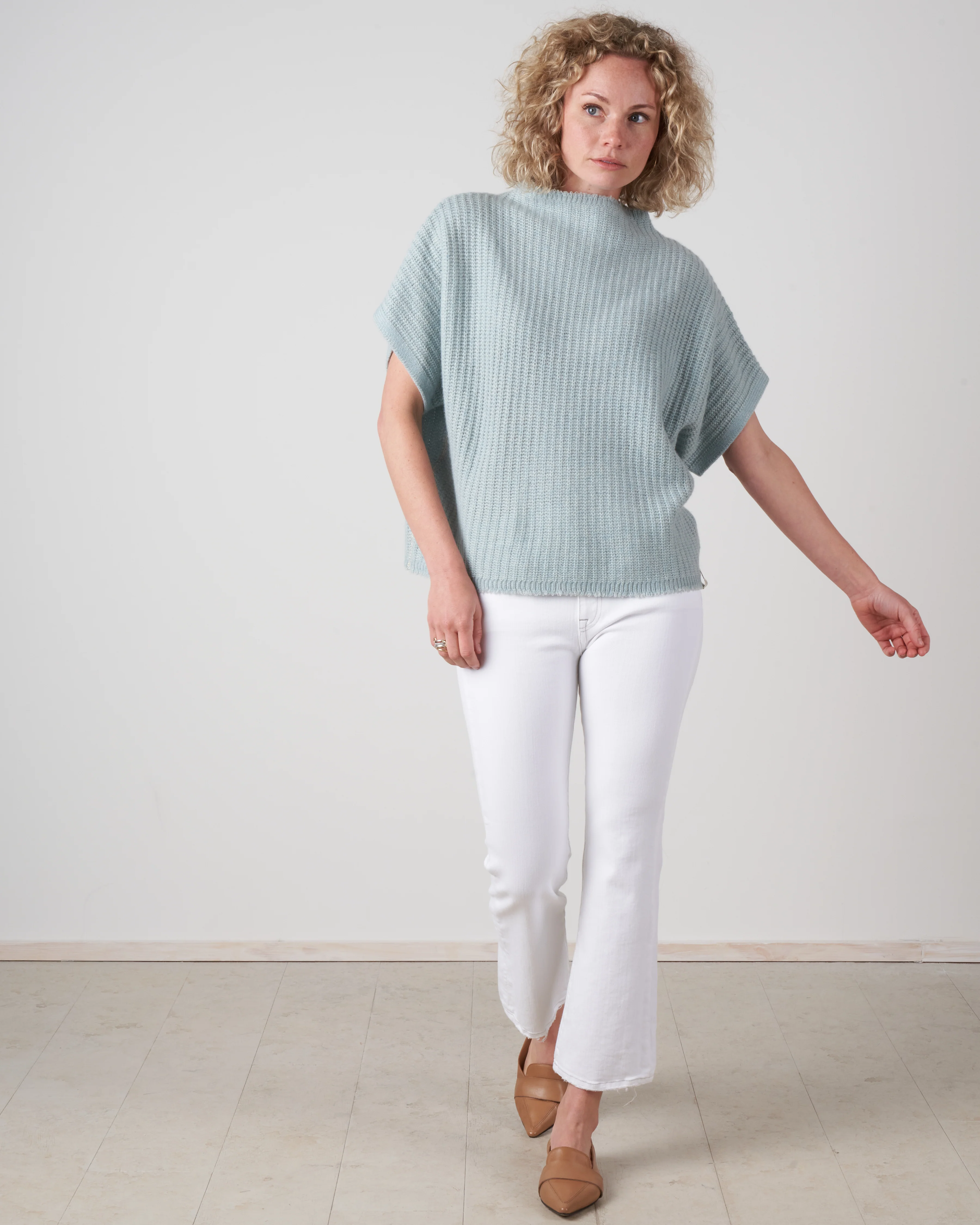 batwing pullover with stand collar - pale - Image 6