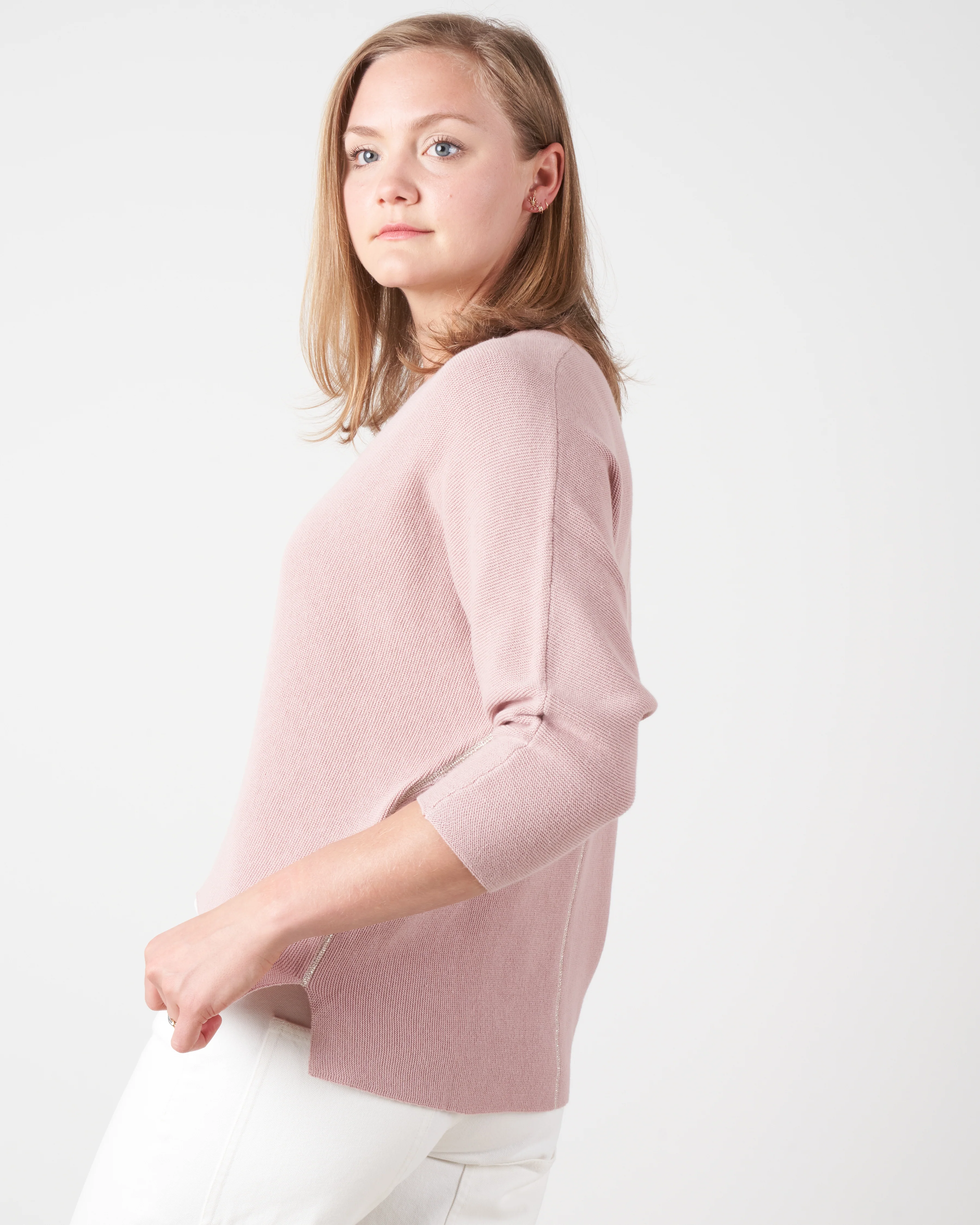 v neck batwing pullover - rosewood - Image 3