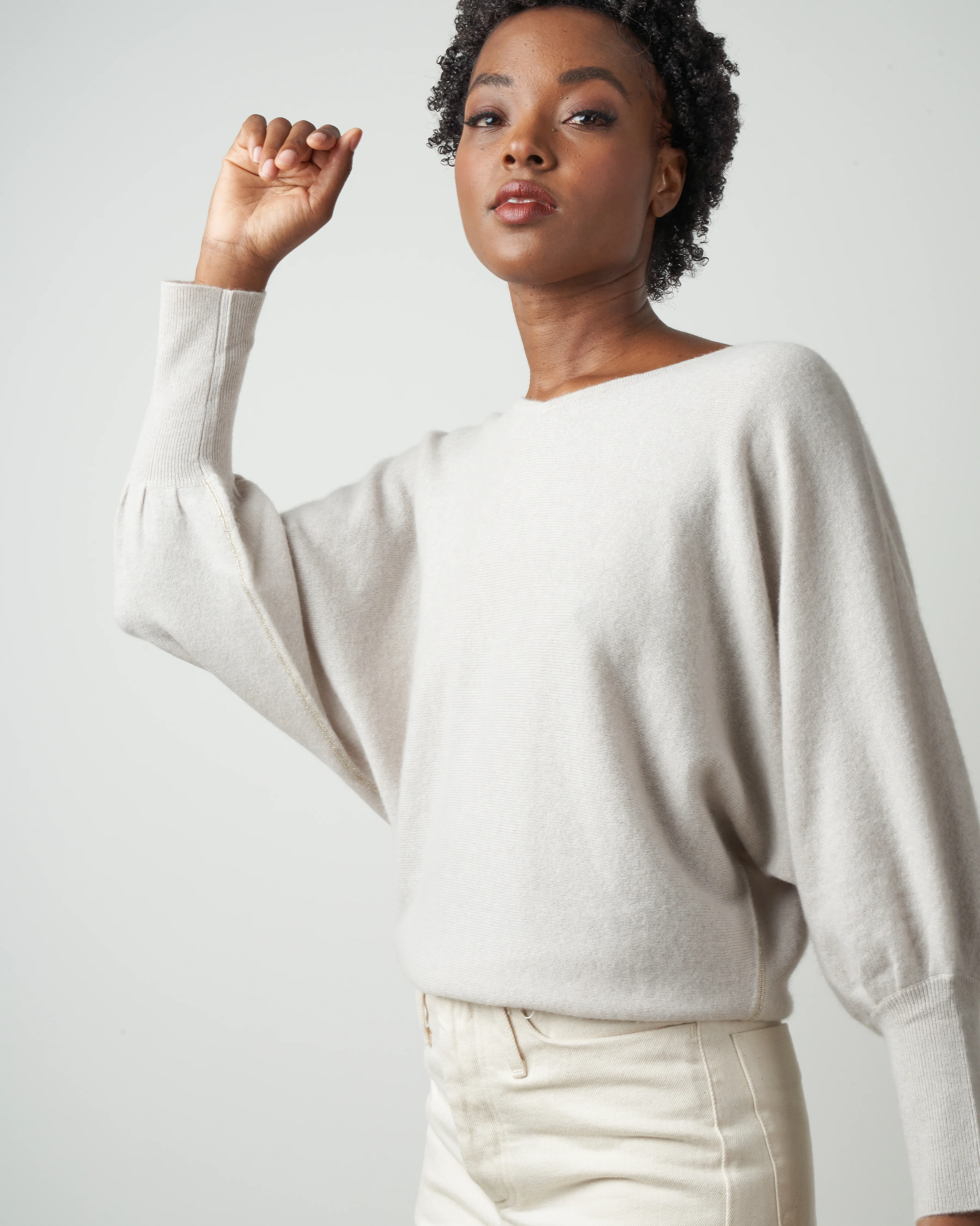 v-neck dolman - fog