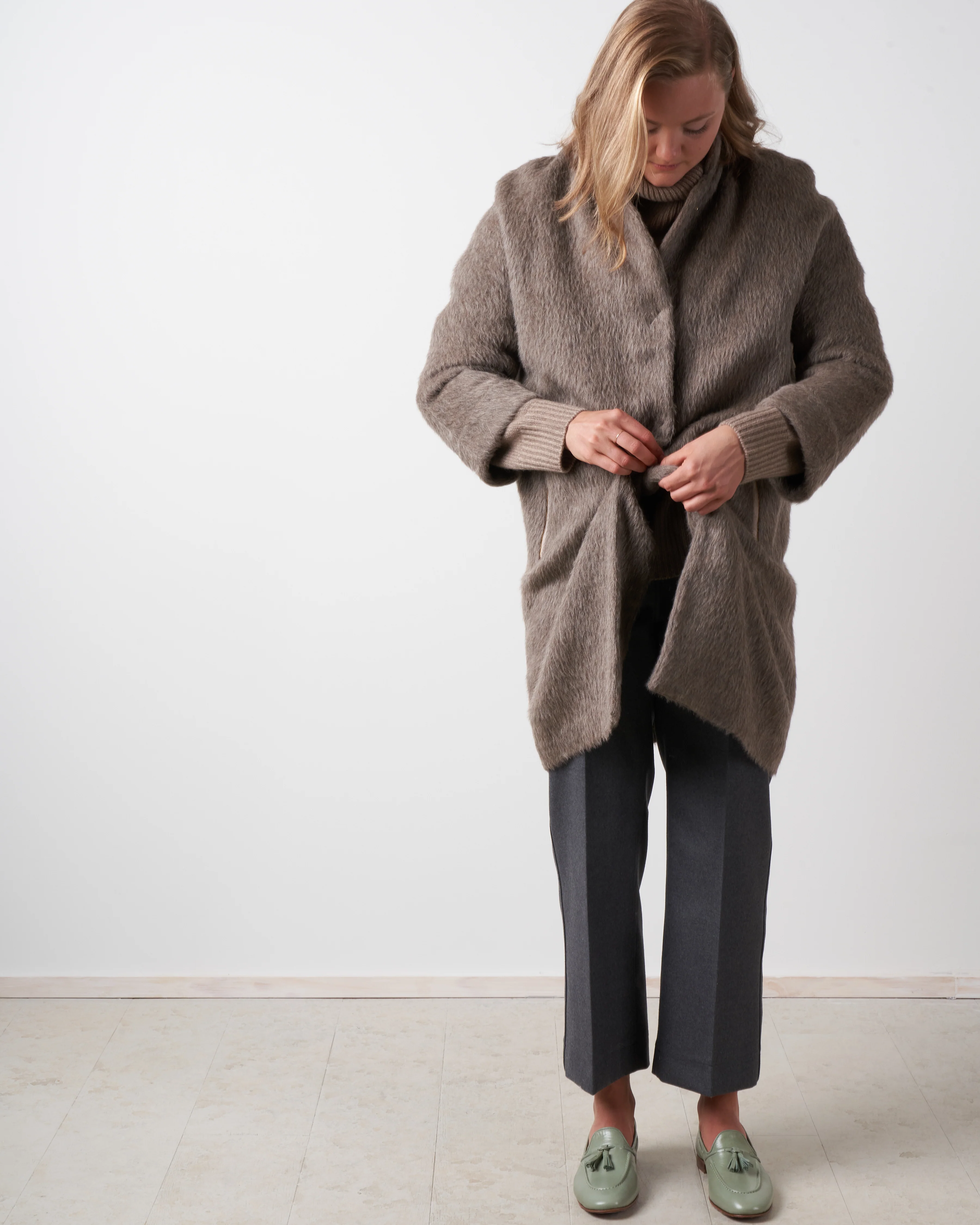 alpaca coat - chocolate - Image 2