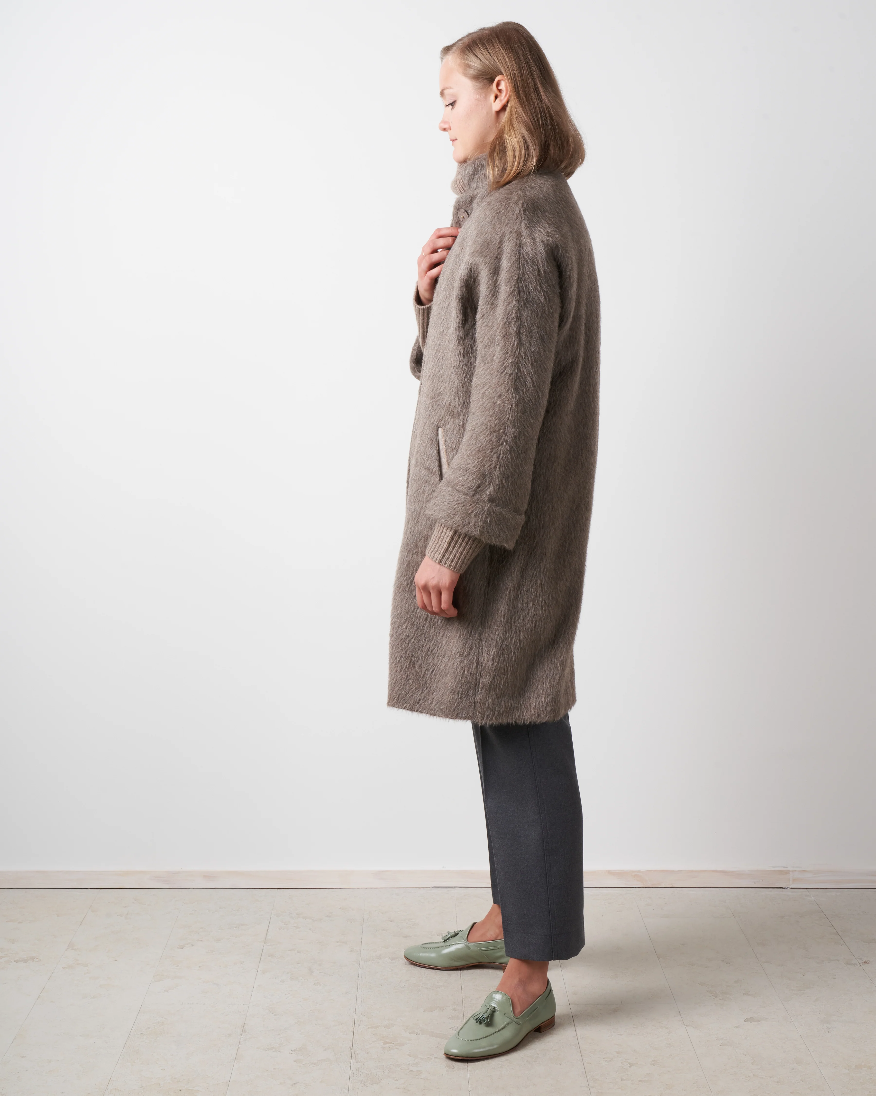 alpaca coat - chocolate - Image 3