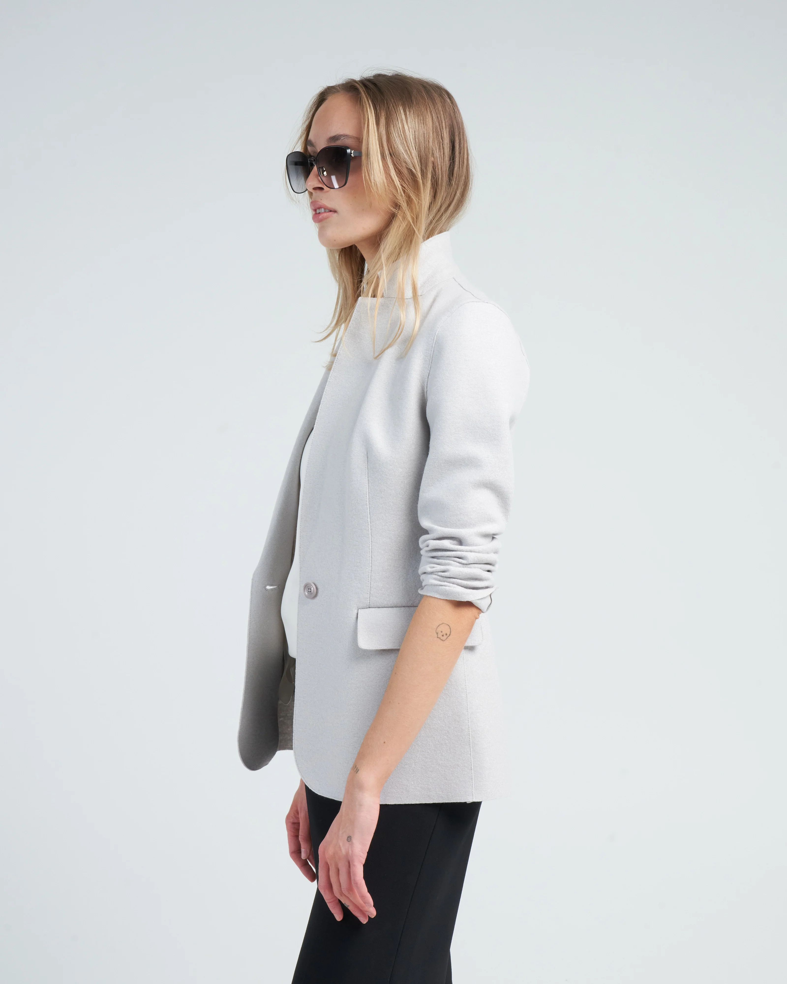 boiled wool blazer - chantilly - Image 3