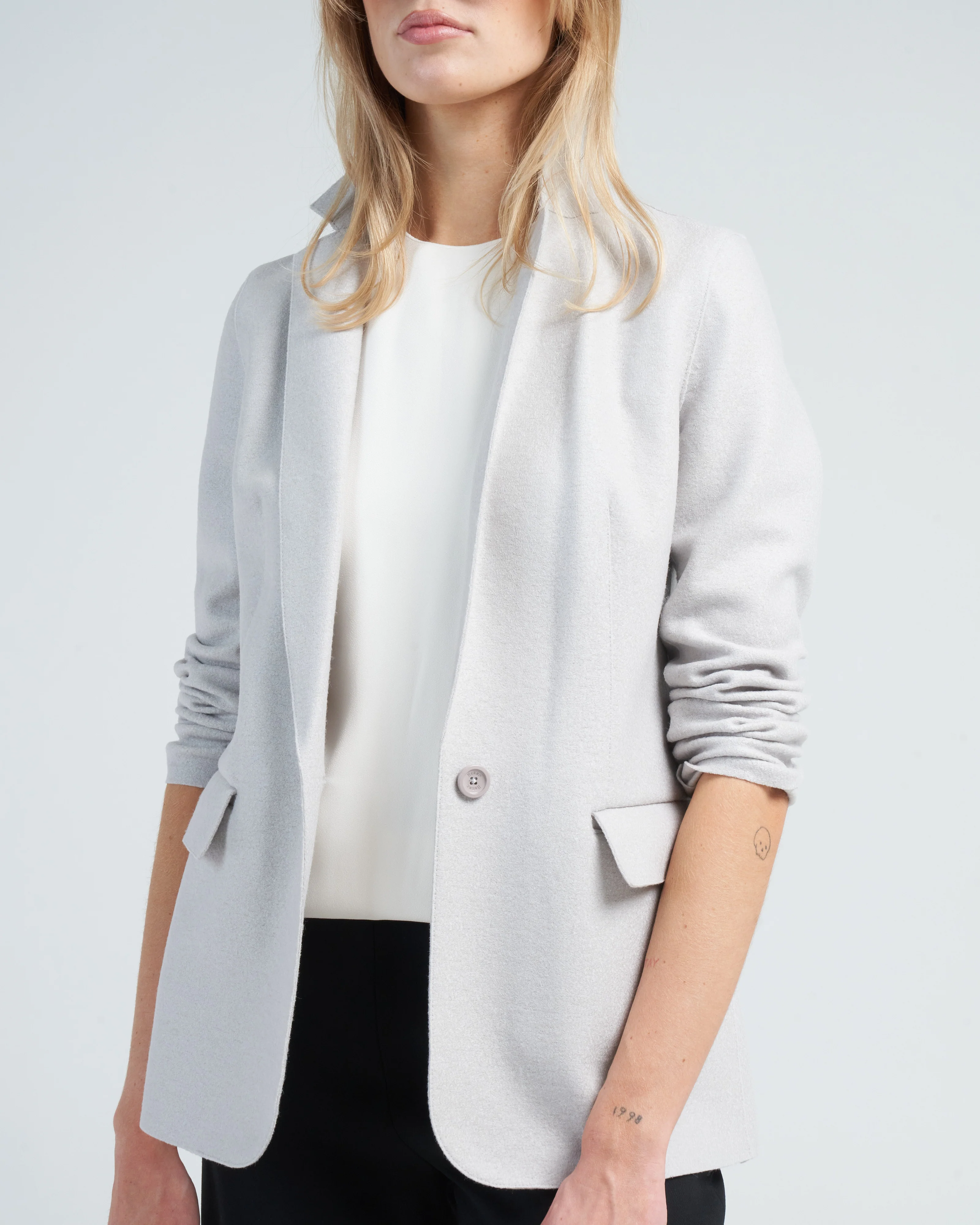 boiled wool blazer - chantilly - Image 5