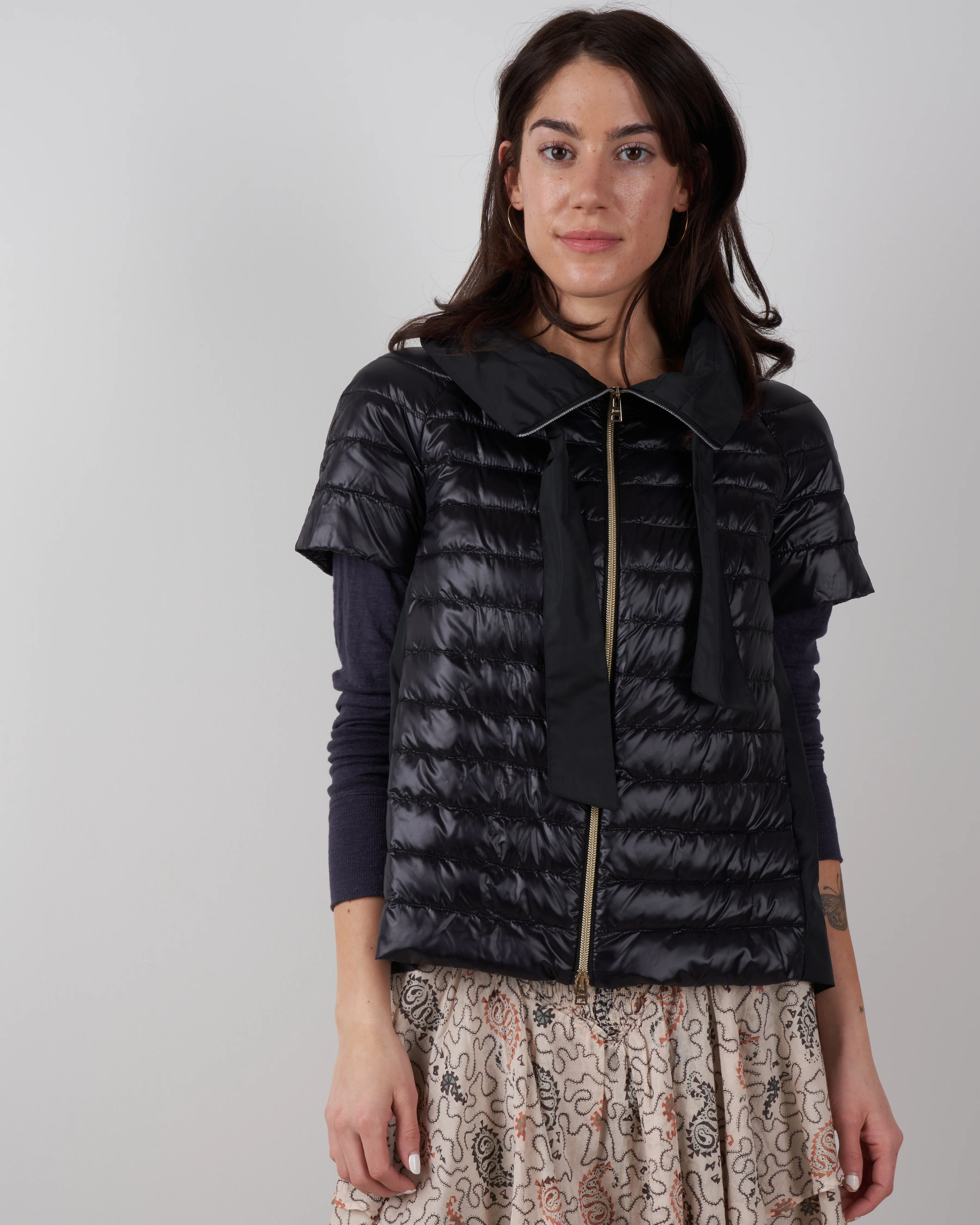 cap sleeve taffeta back - black - Image 3