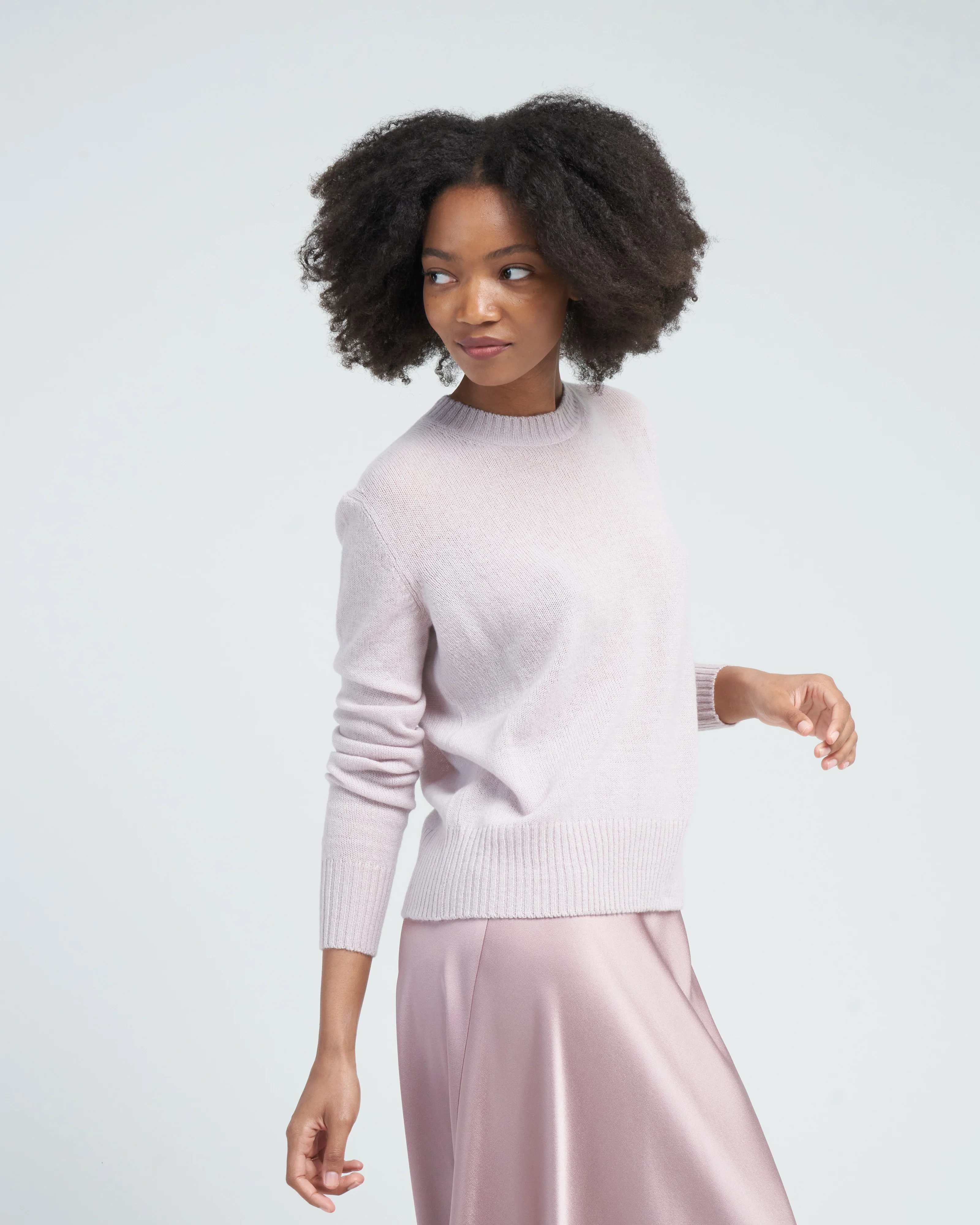 cashmere crew neck sweater - lilac - Image 3