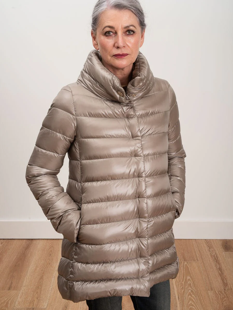 hi lo a-line jacket - taupe - Image 3