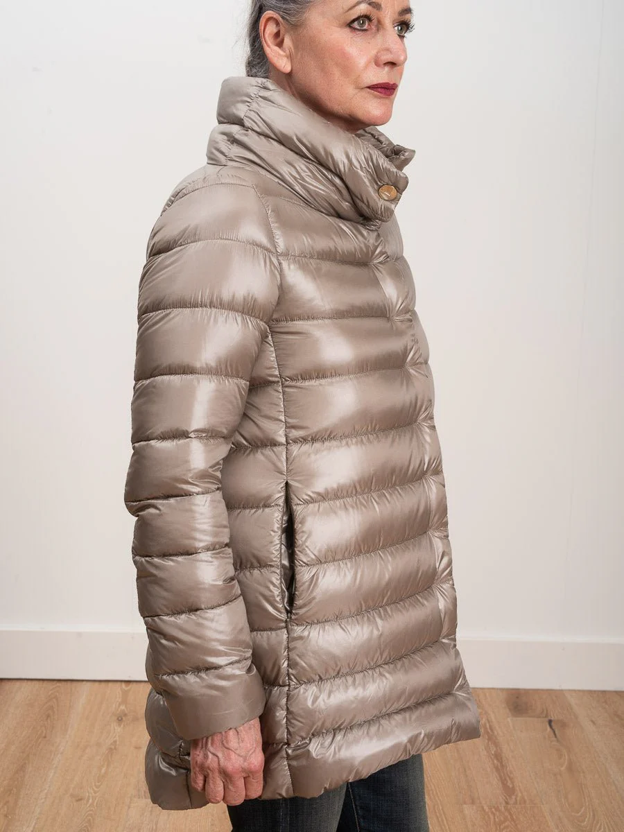 hi lo a-line jacket - taupe - Image 4