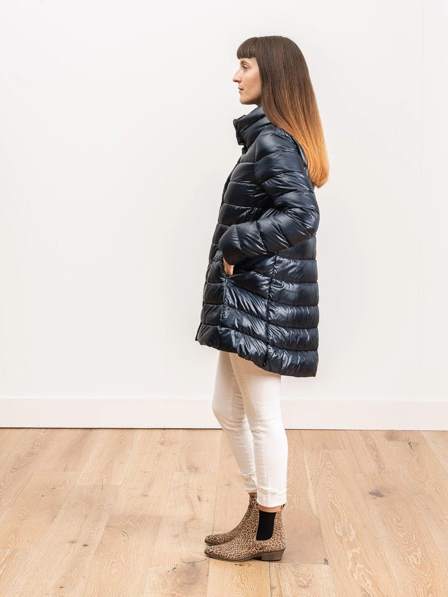 classic hi lo coat - navy - Image 2