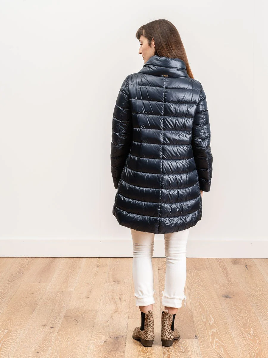 classic hi lo coat - navy - Image 3