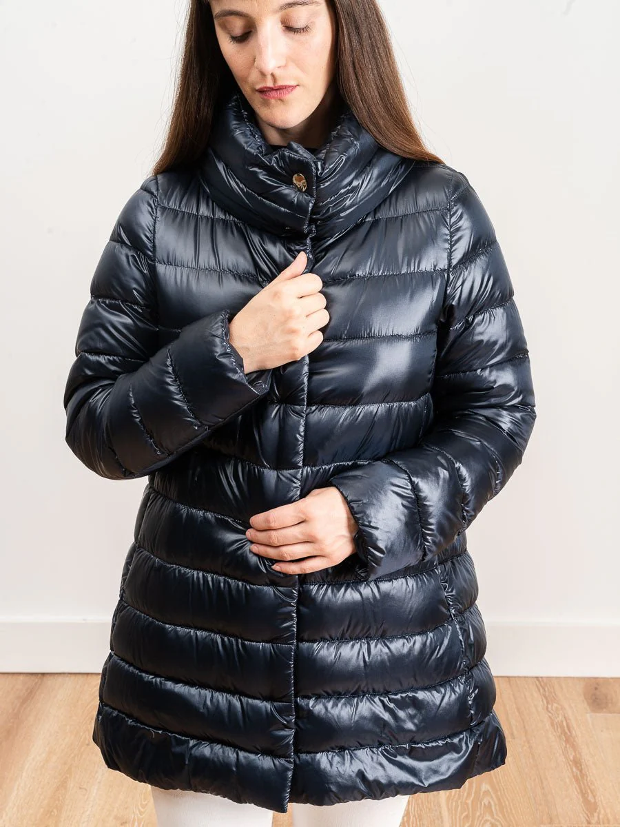 classic hi lo coat - navy - Image 4