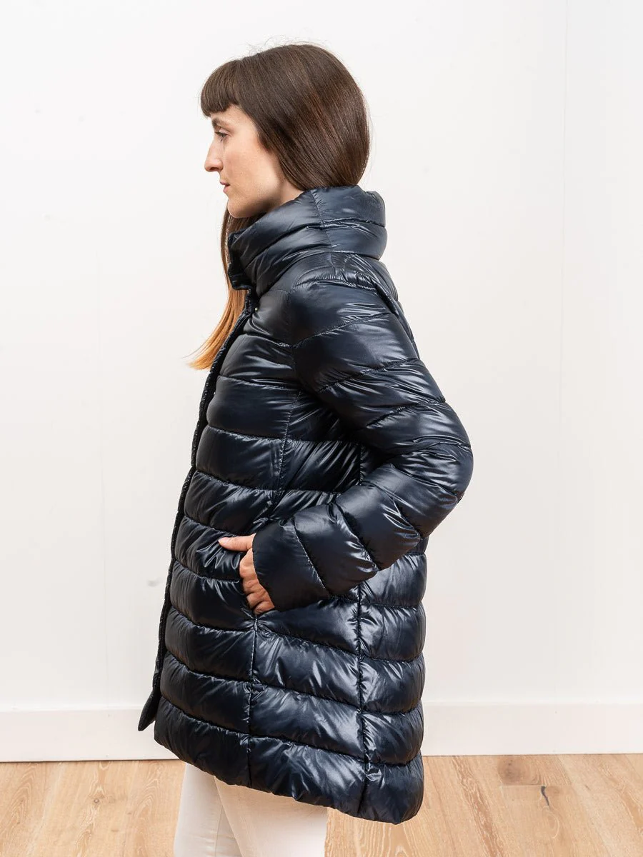 classic hi lo coat - navy - Image 5