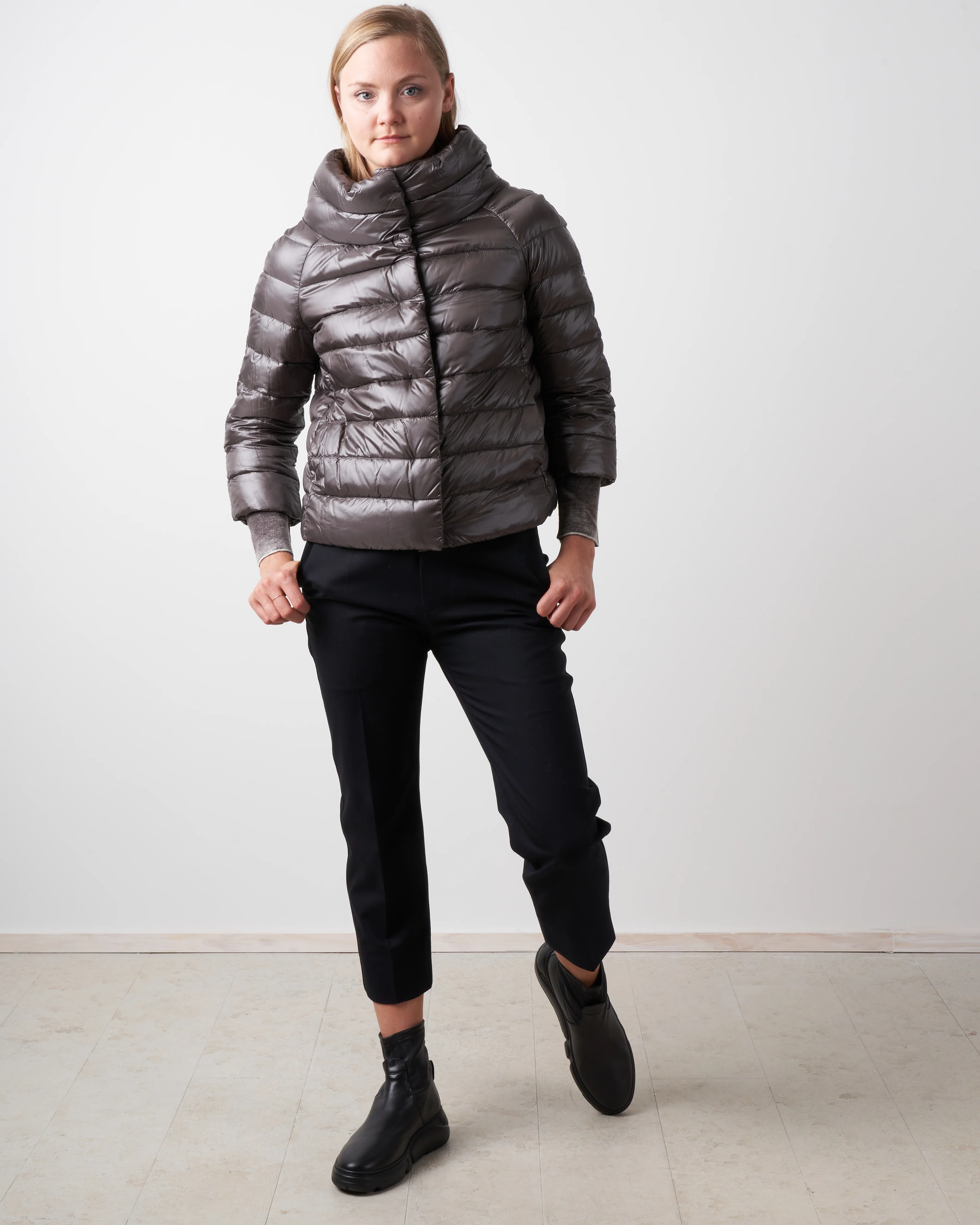 classic nylon 3/4 bolero - charcoal - Image 2