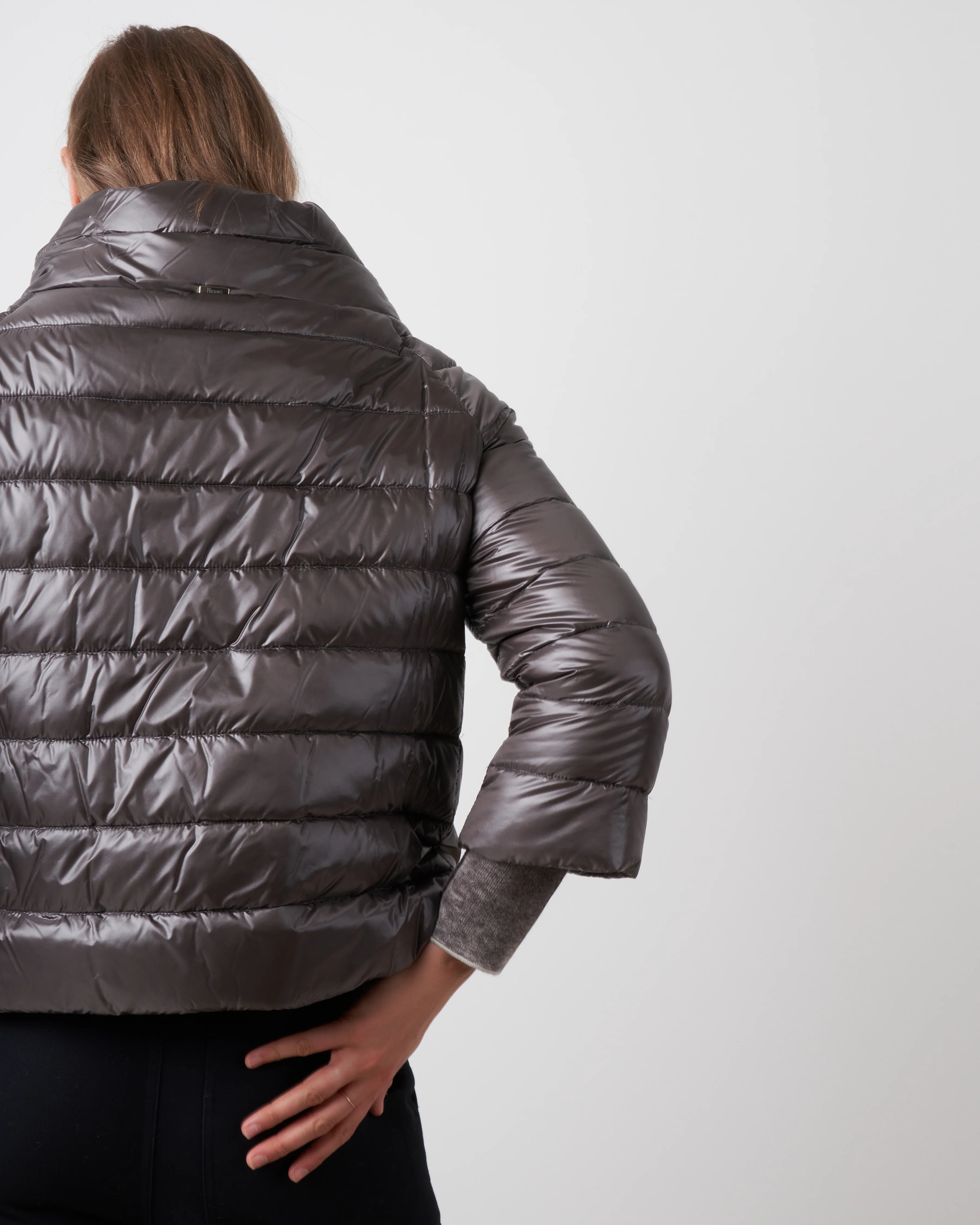 classic nylon 3/4 bolero - charcoal - Image 3