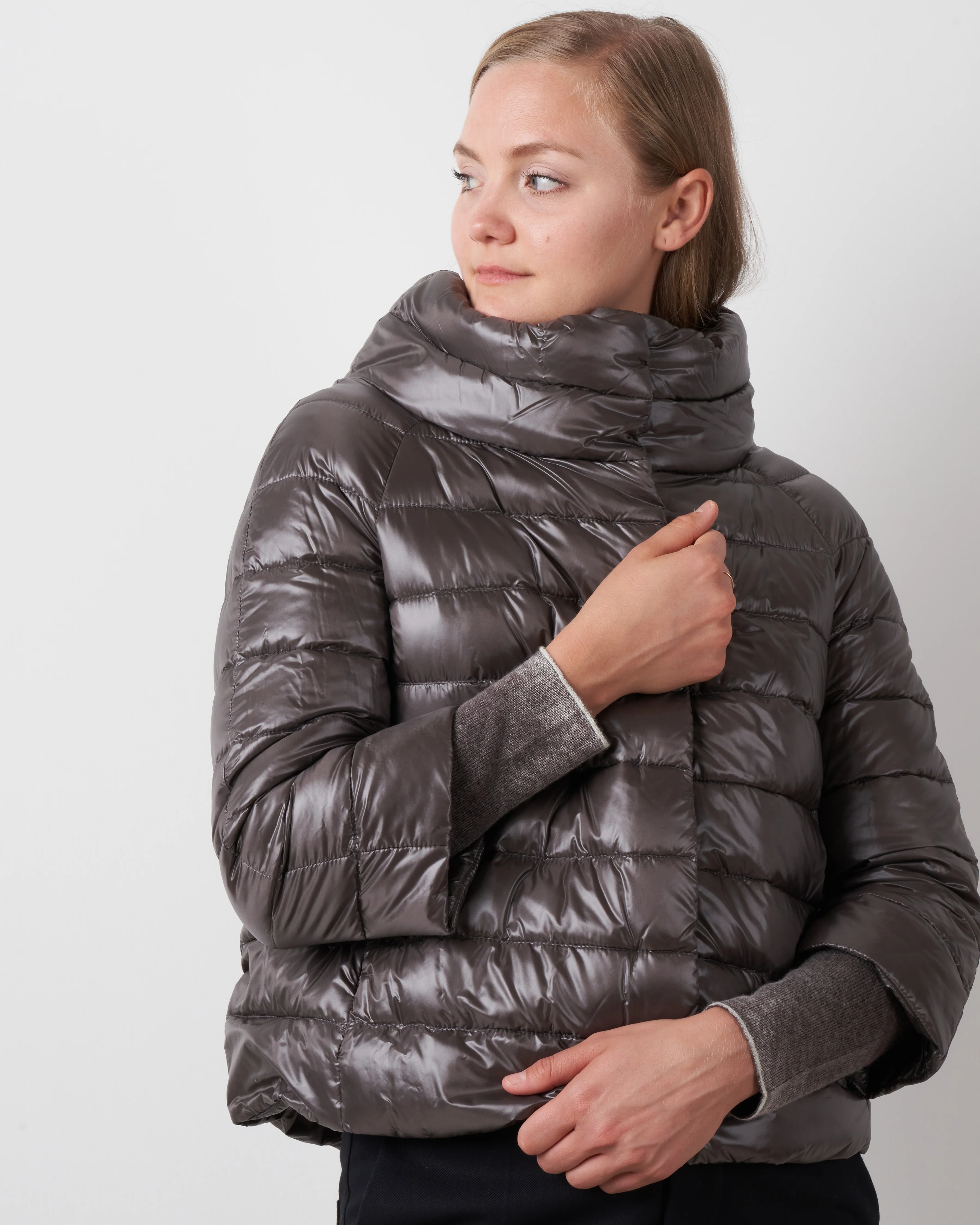 classic nylon 3/4 bolero - charcoal - Image 4