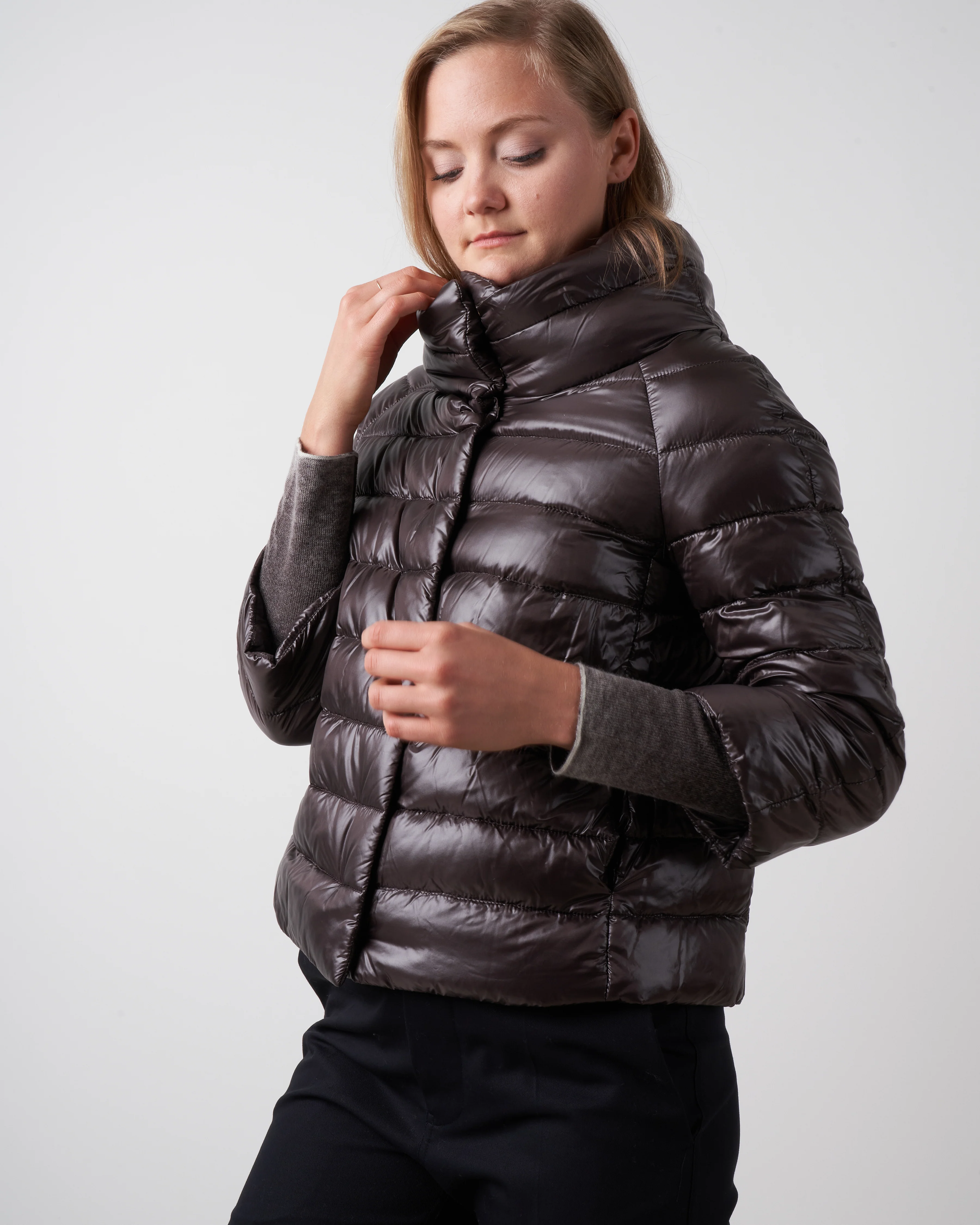 classic nylon 3/4 bolero - espresso - Image 2