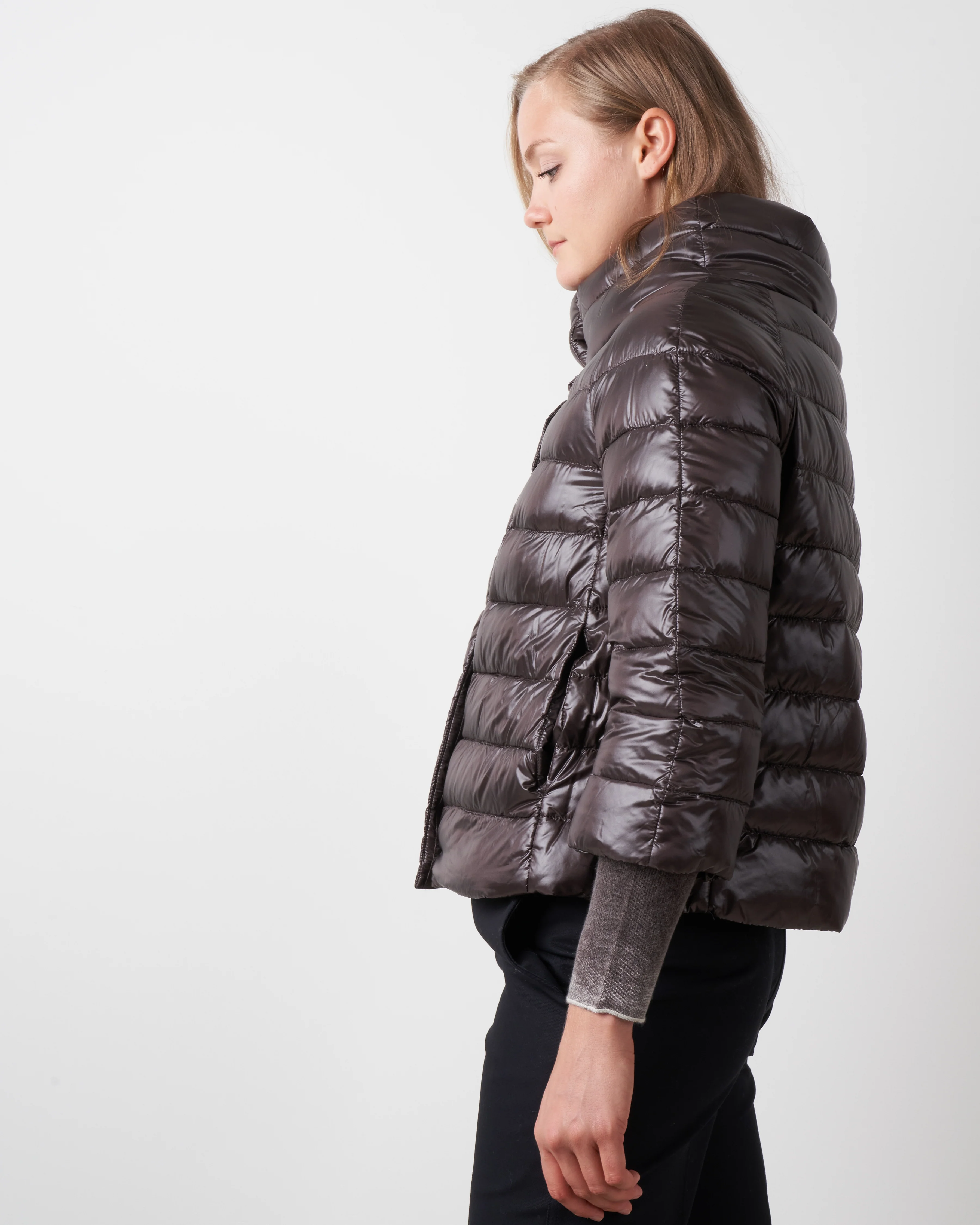 classic nylon 3/4 bolero - espresso - Image 3