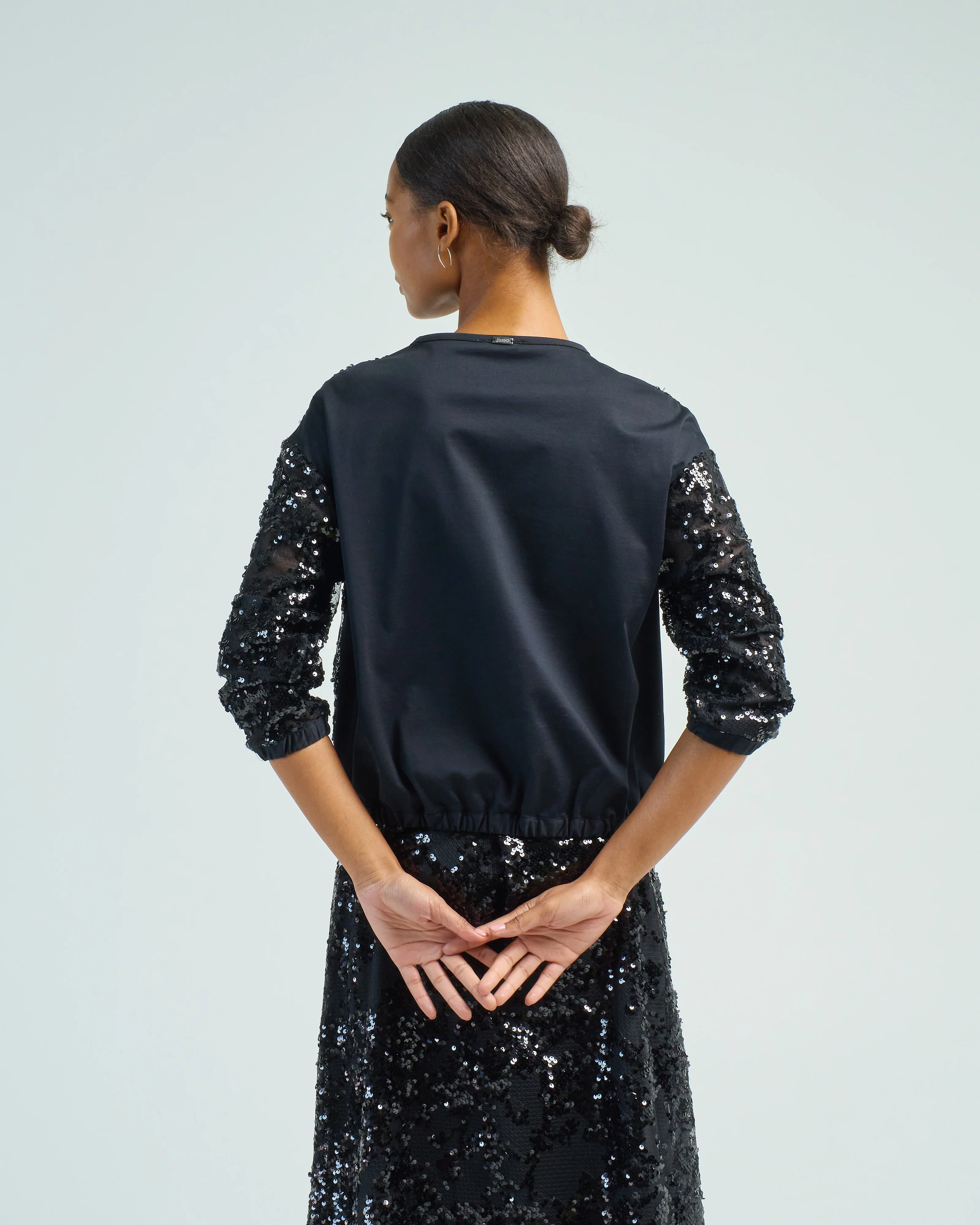 cotton lace pailette crew neck sweater - Image 4