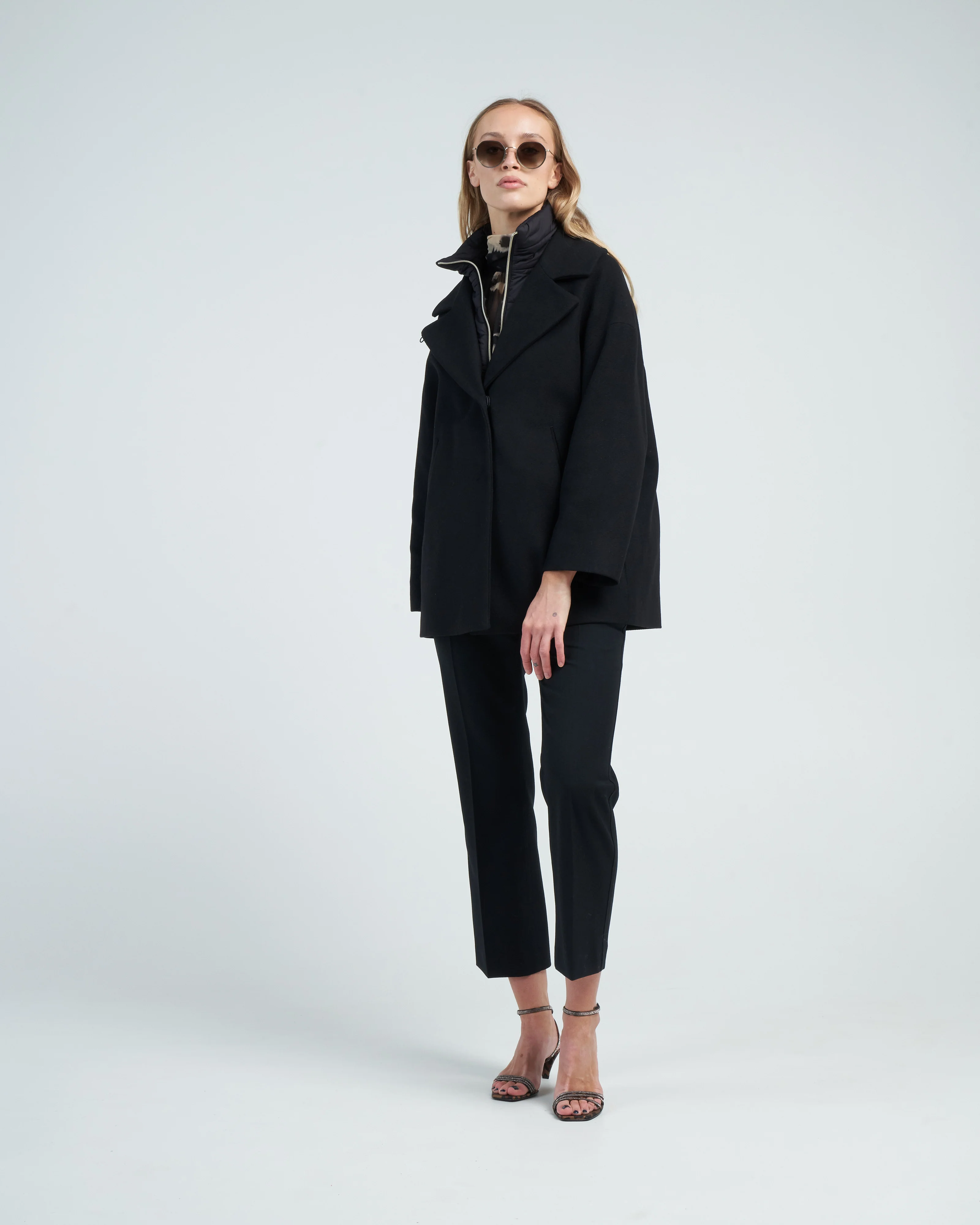 diagonal wool oversized coat with nuage windguard - Image 2