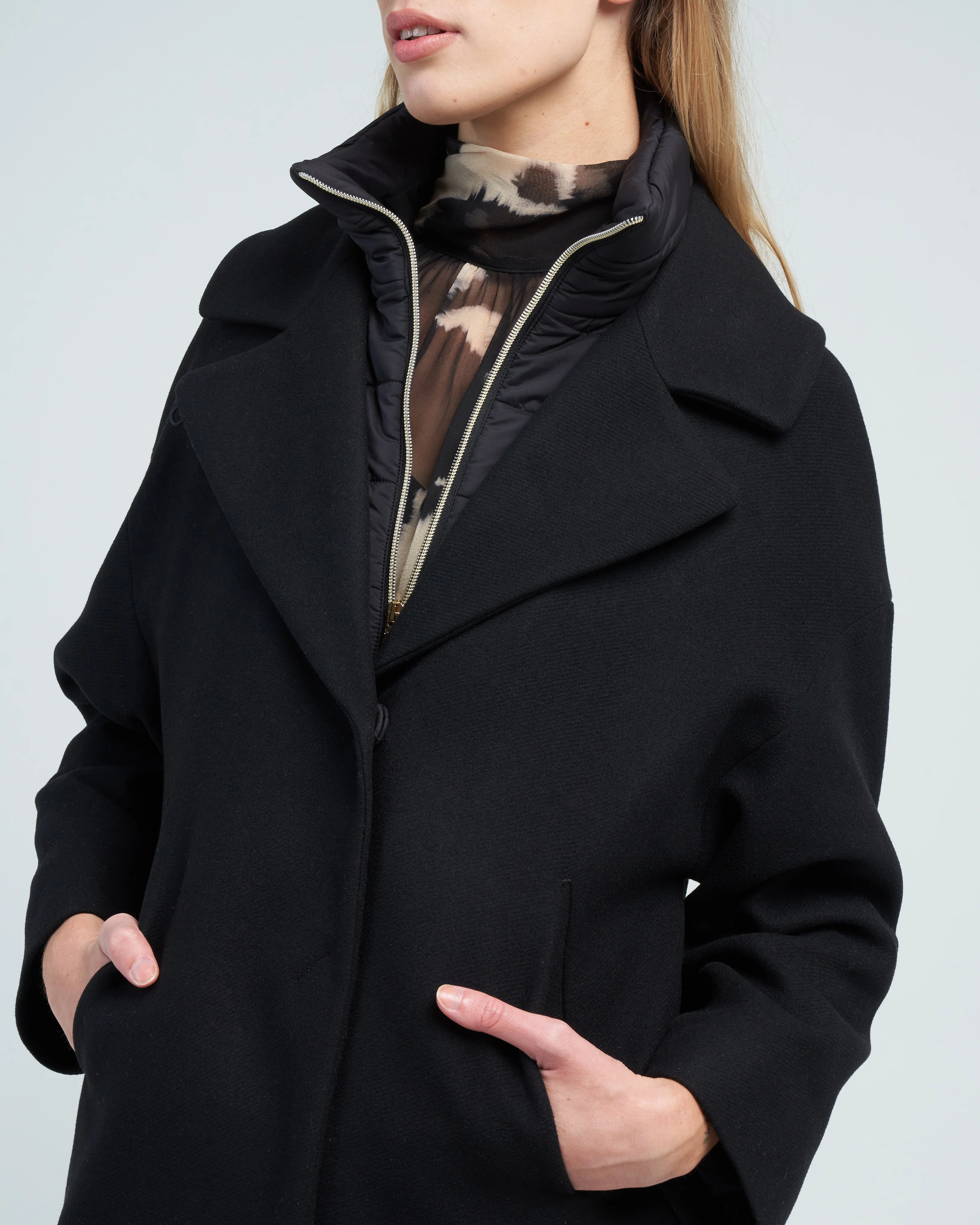 diagonal wool oversized coat with nuage windguard - Image 5