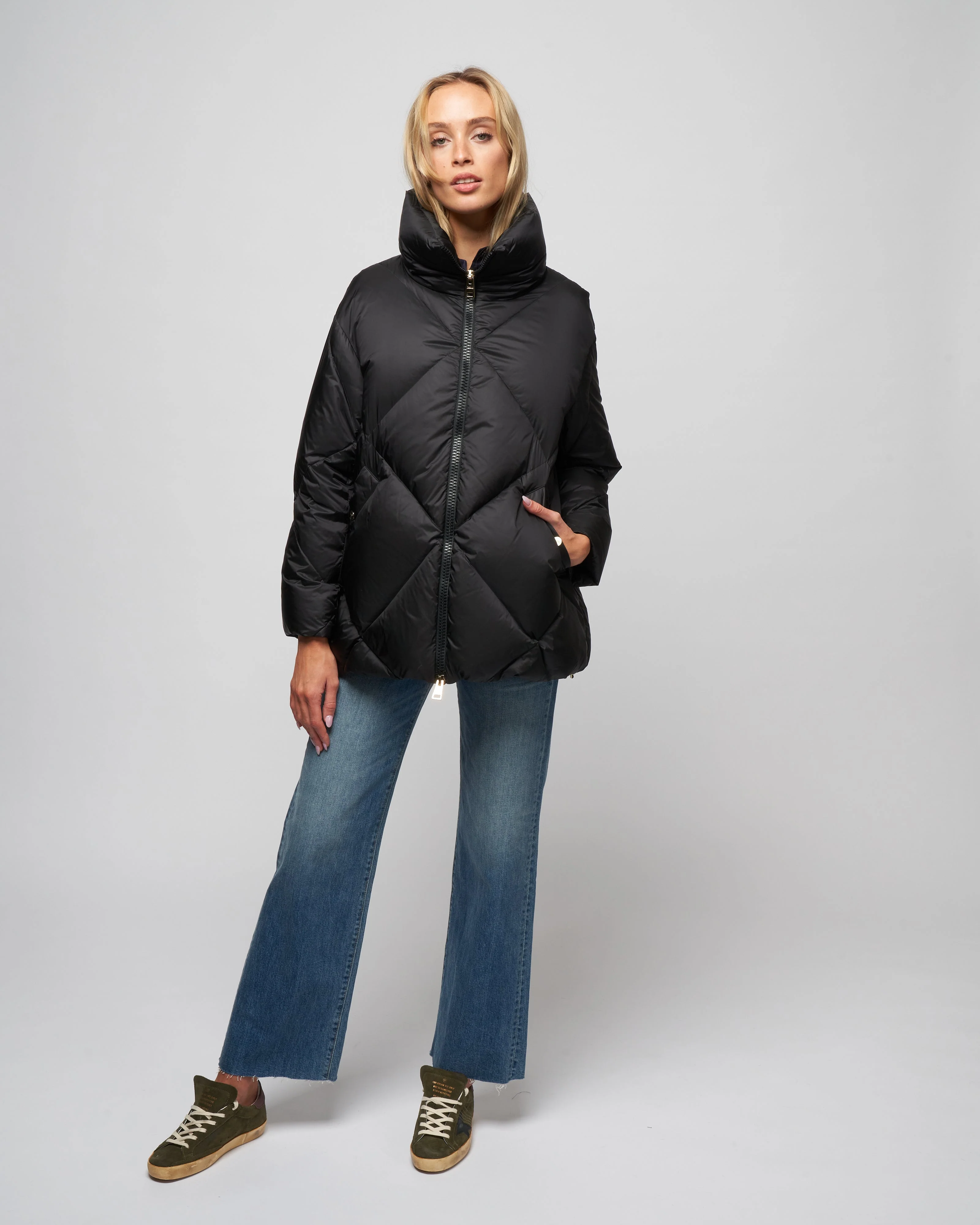 diamond quilt midi jacket - Image 2
