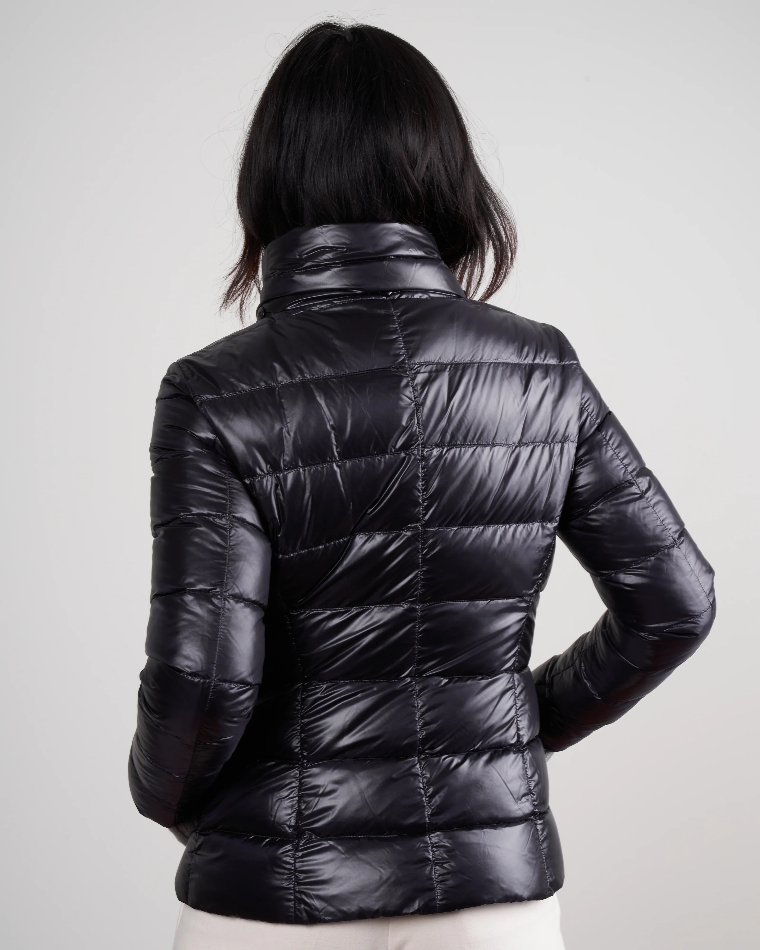 double faced cashmere coat w/nylon windguard ( 3-in-1) - nero - Image 6