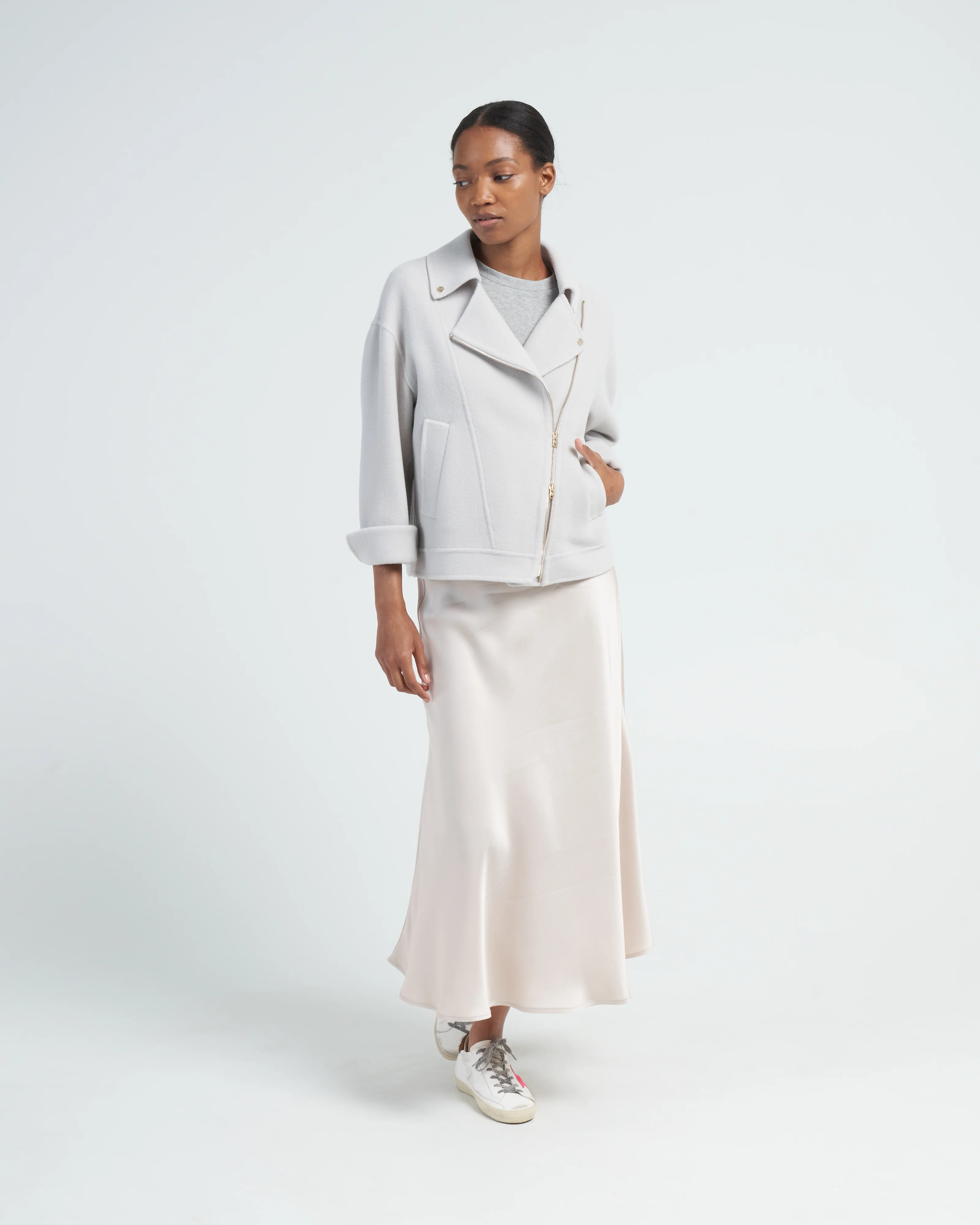 double faced wool moto jacket - Image 2