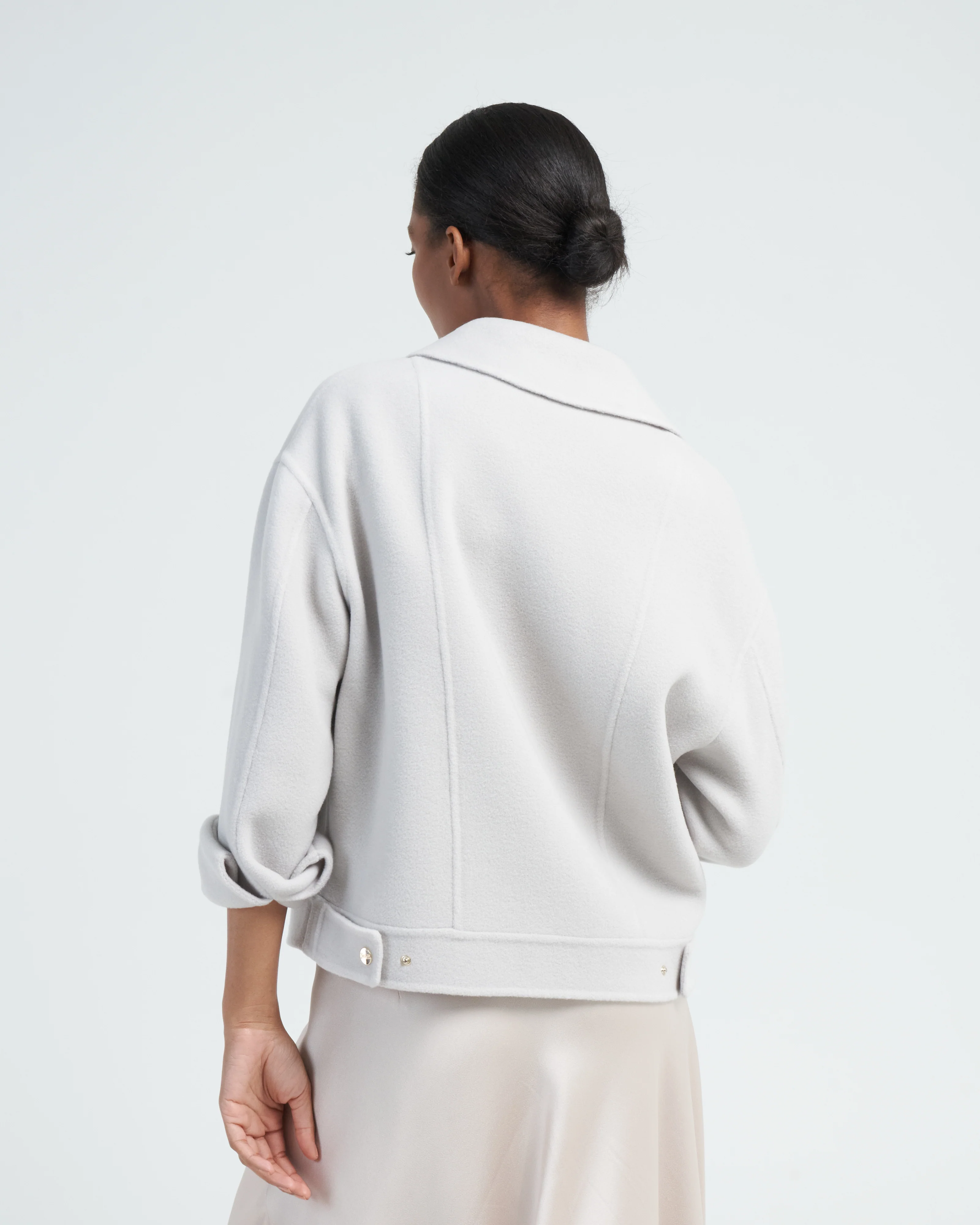 double faced wool moto jacket - Image 4