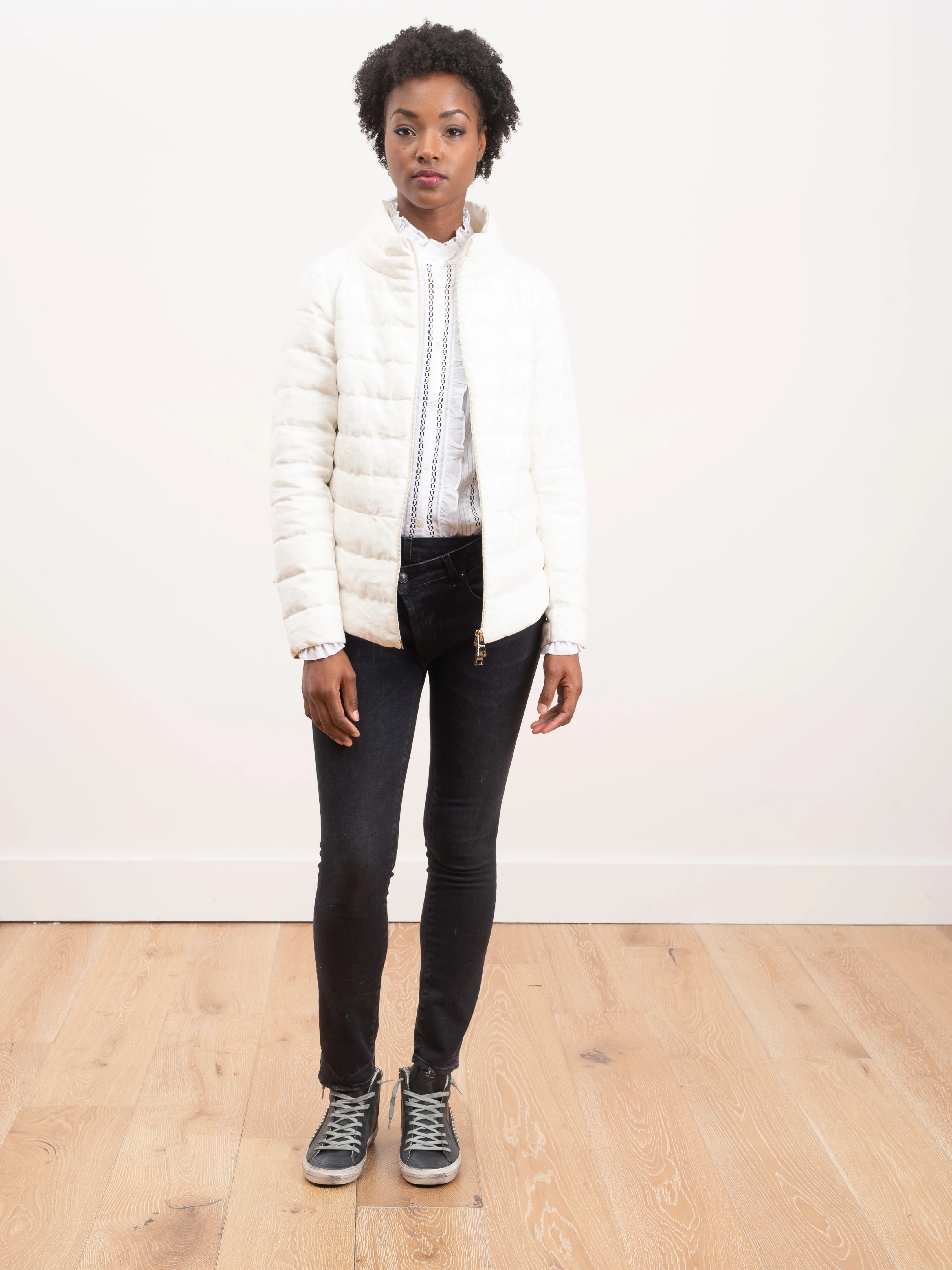 down linen jacket - white - Image 2
