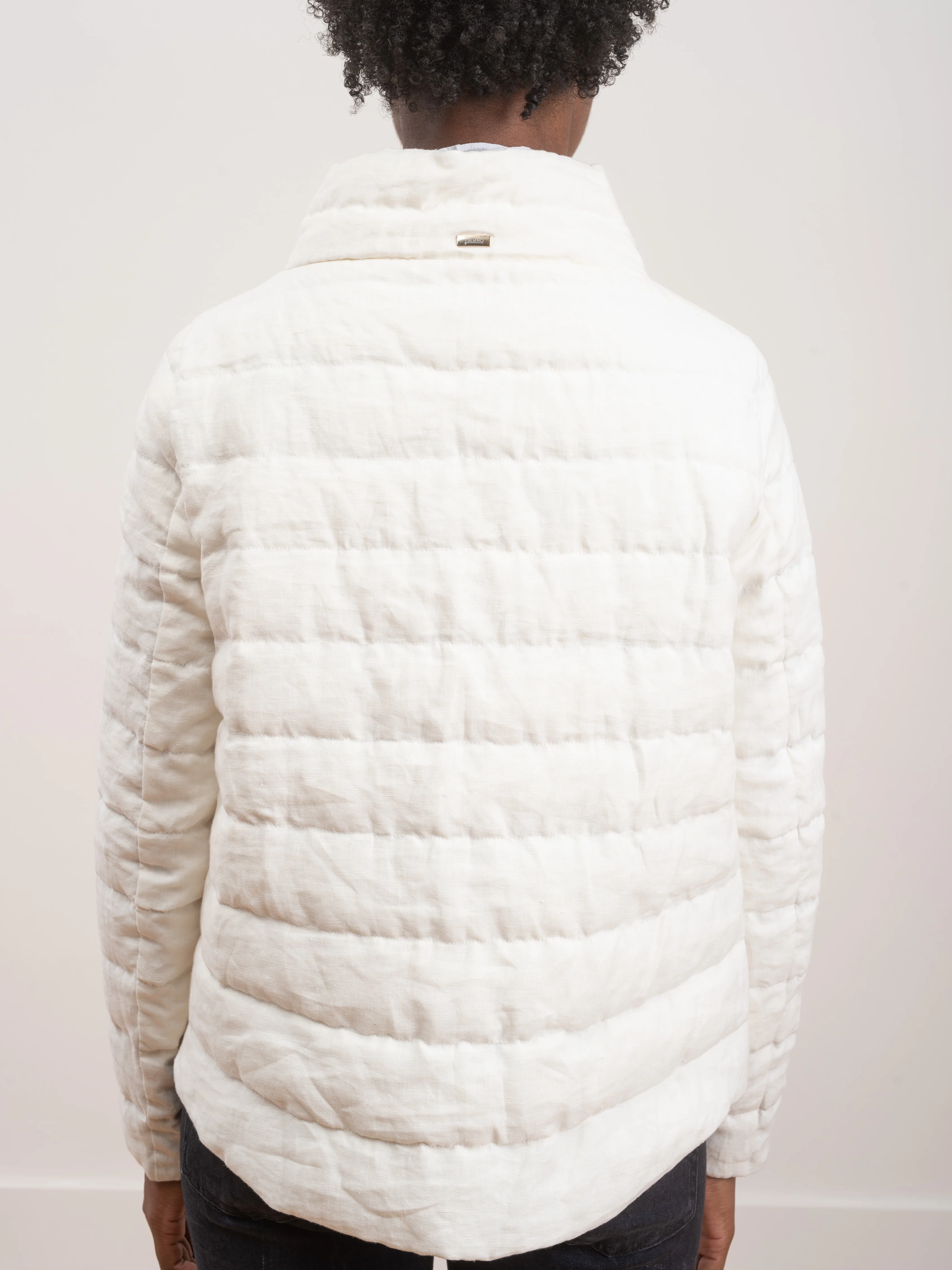 down linen jacket - white - Image 5