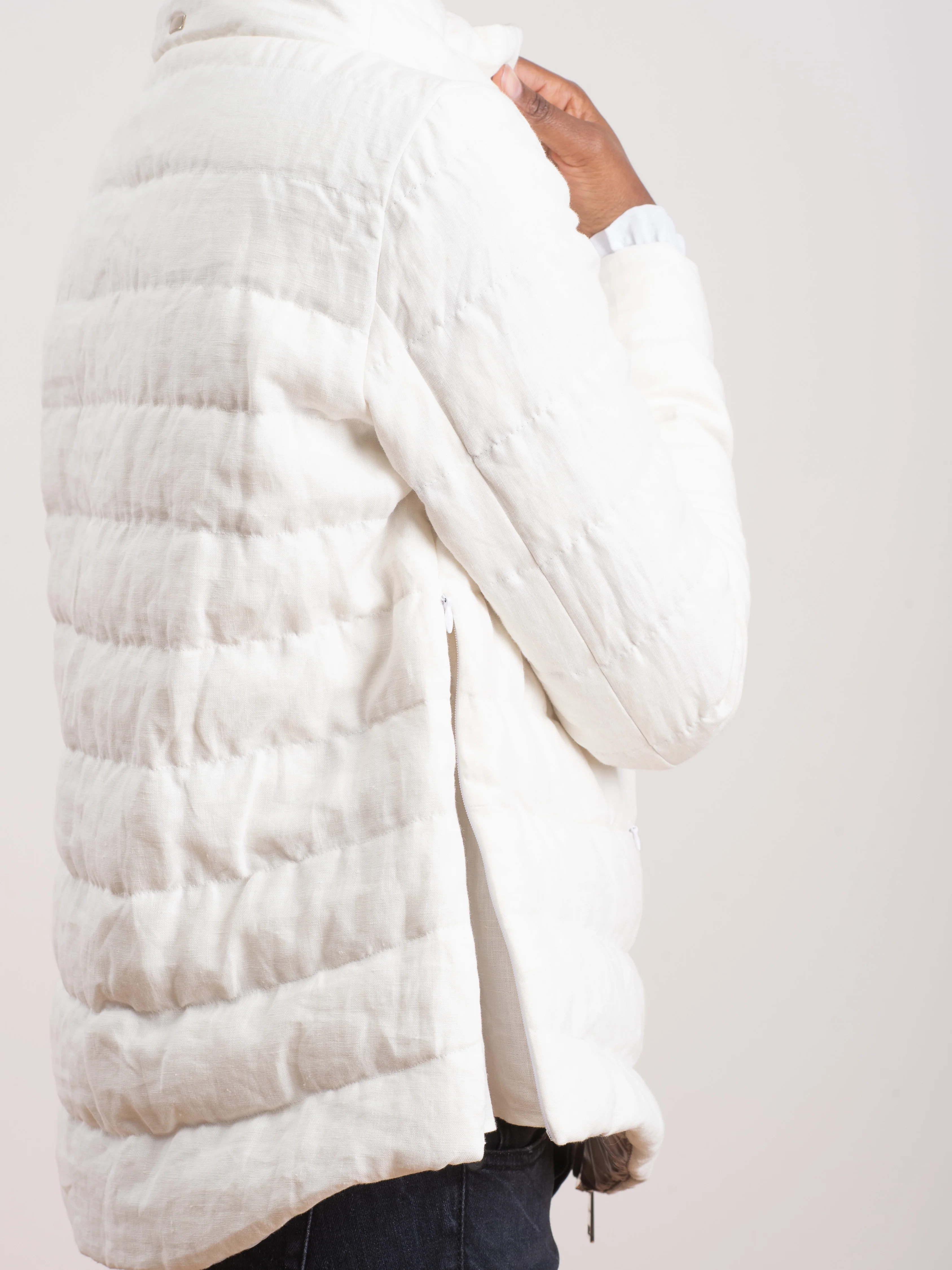 down linen jacket - white - Image 6