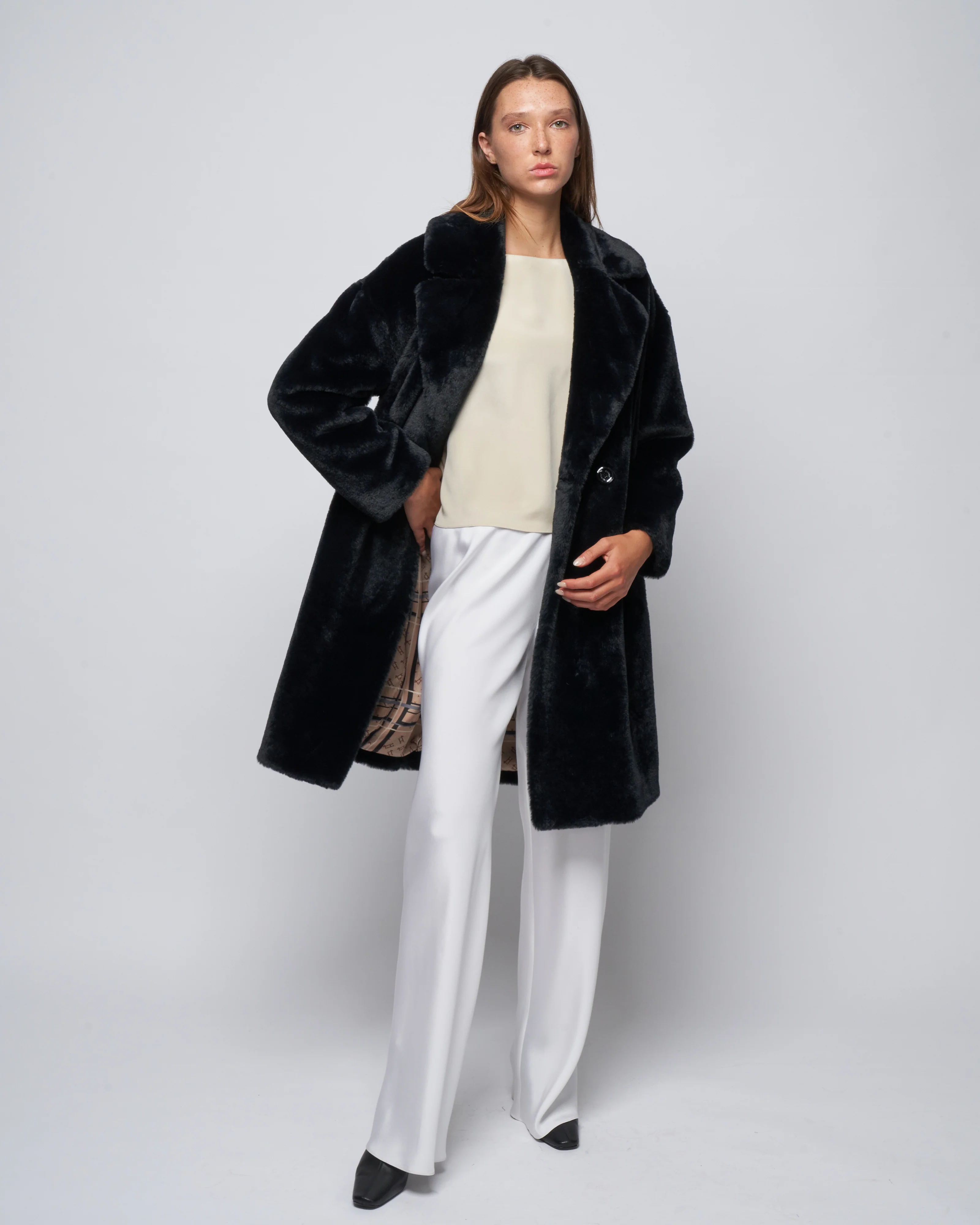 faux fur db coat - nero - Image 2