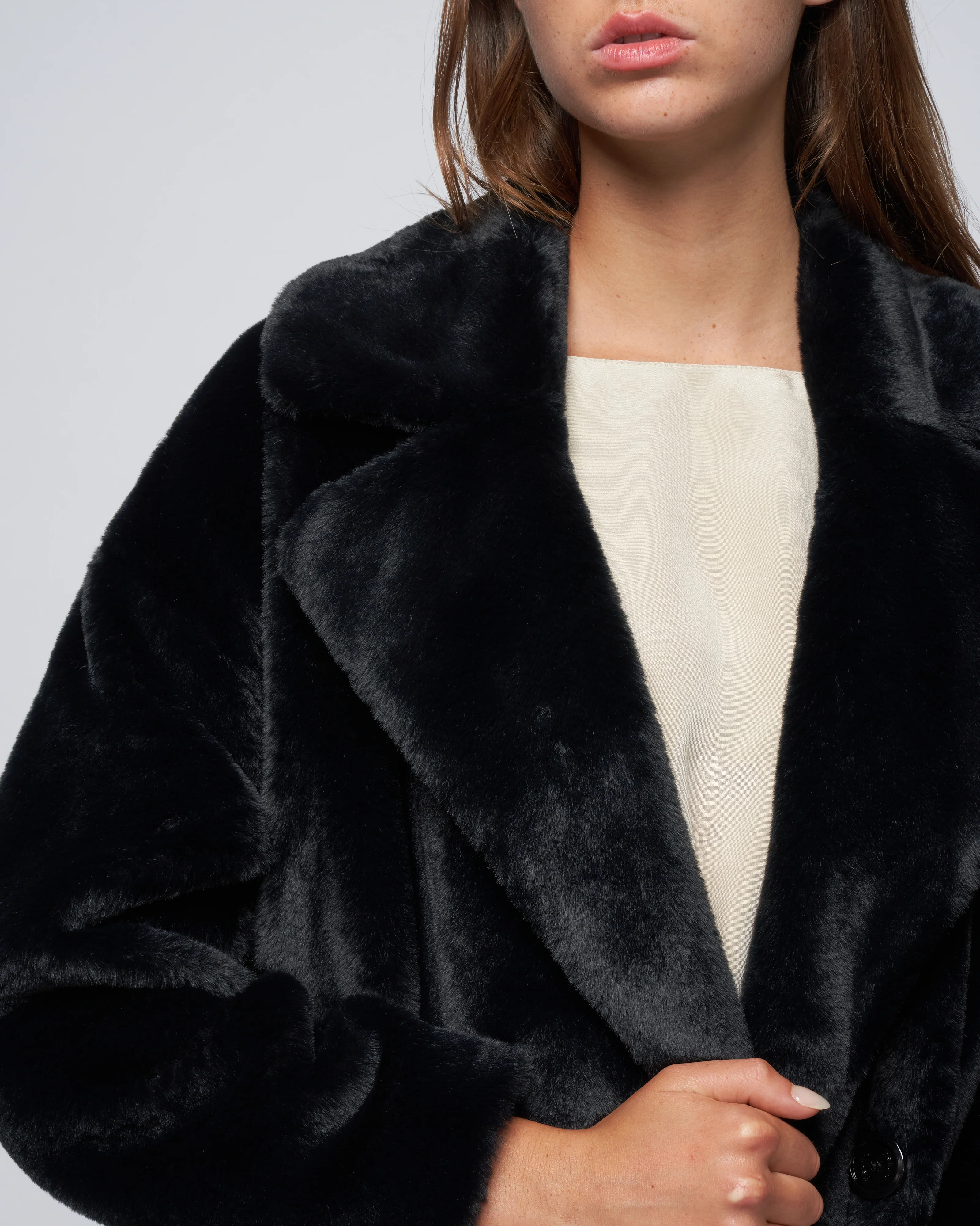 faux fur db coat - nero - Image 5