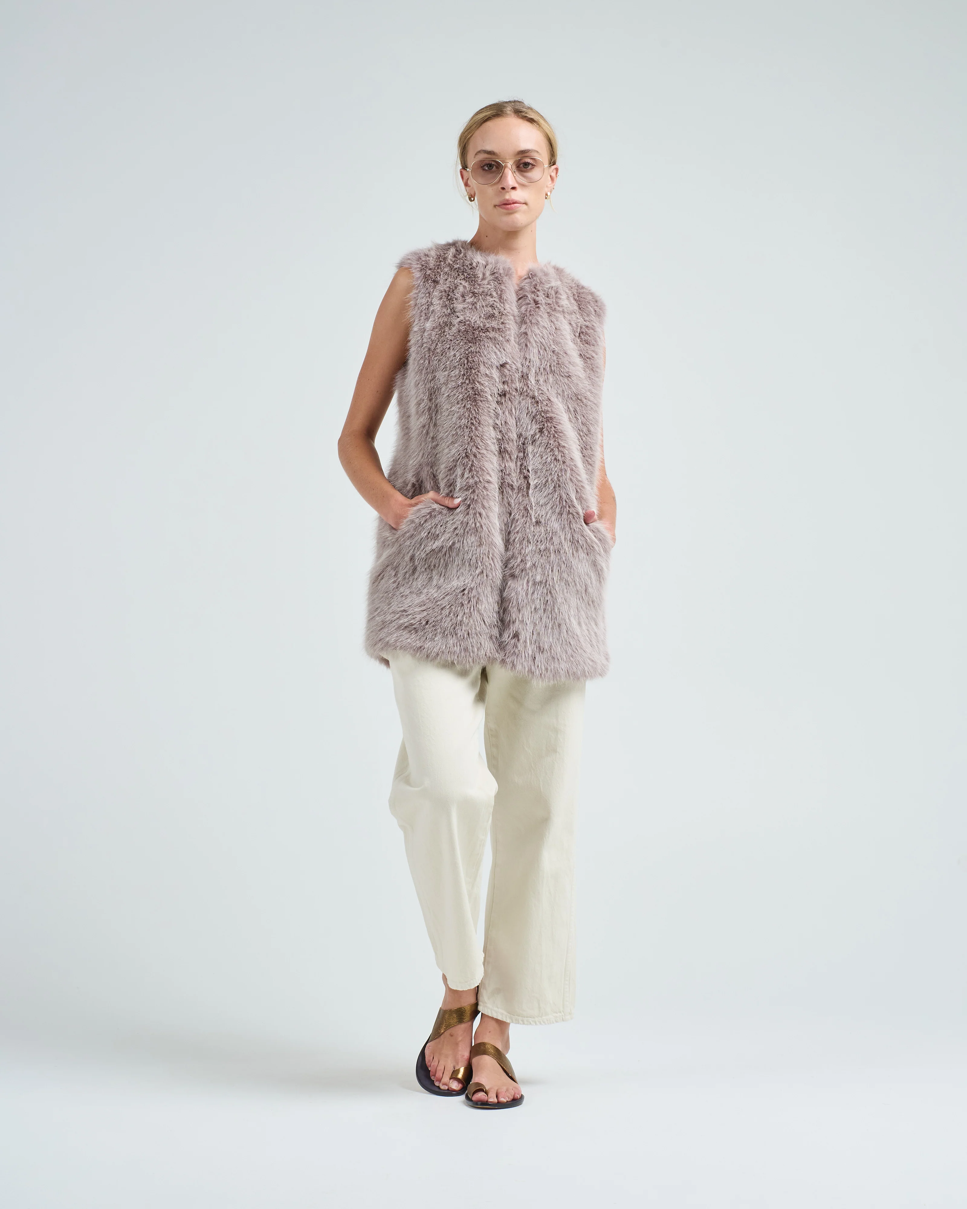 faux fur vest long - Image 2