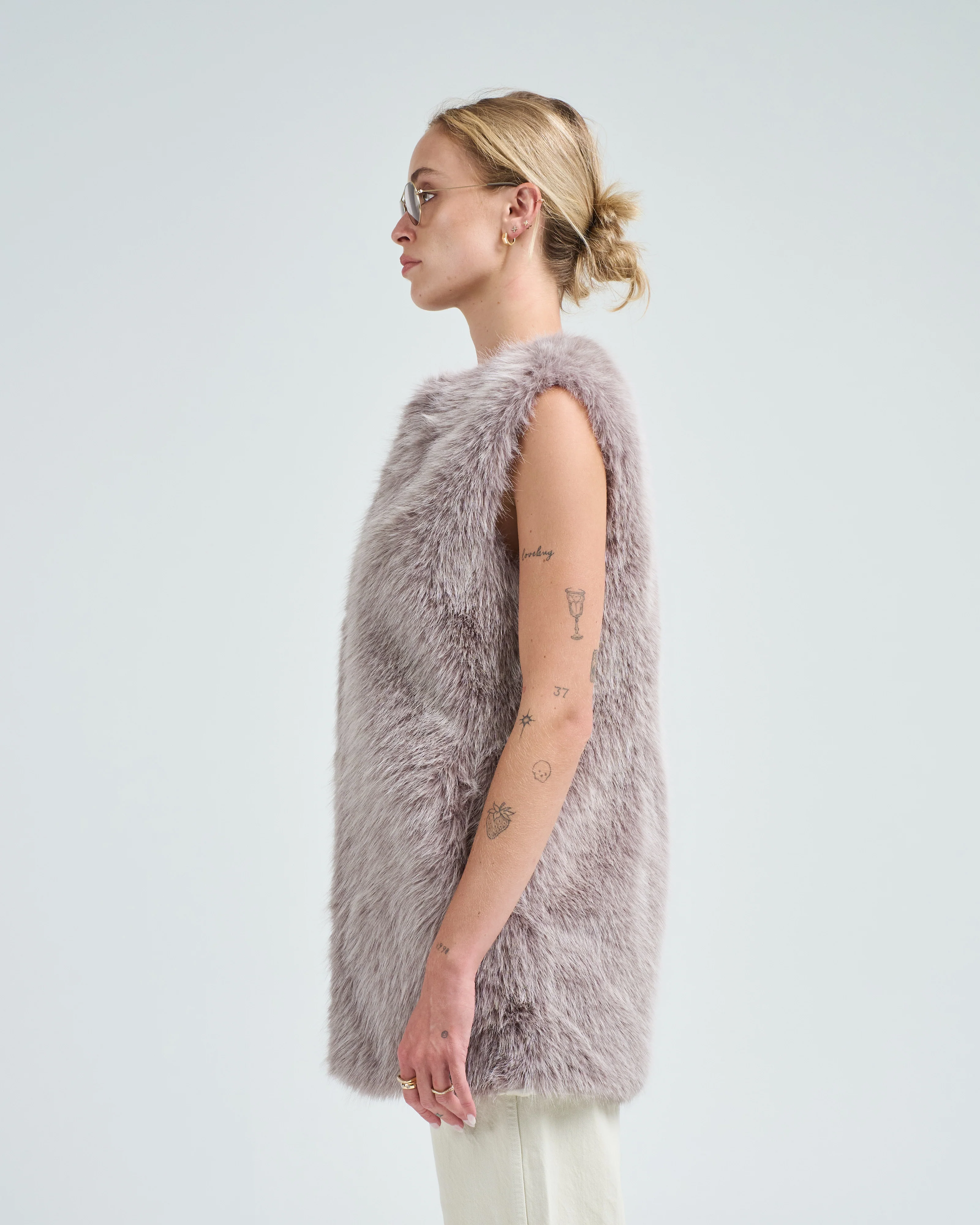 faux fur vest long - Image 3