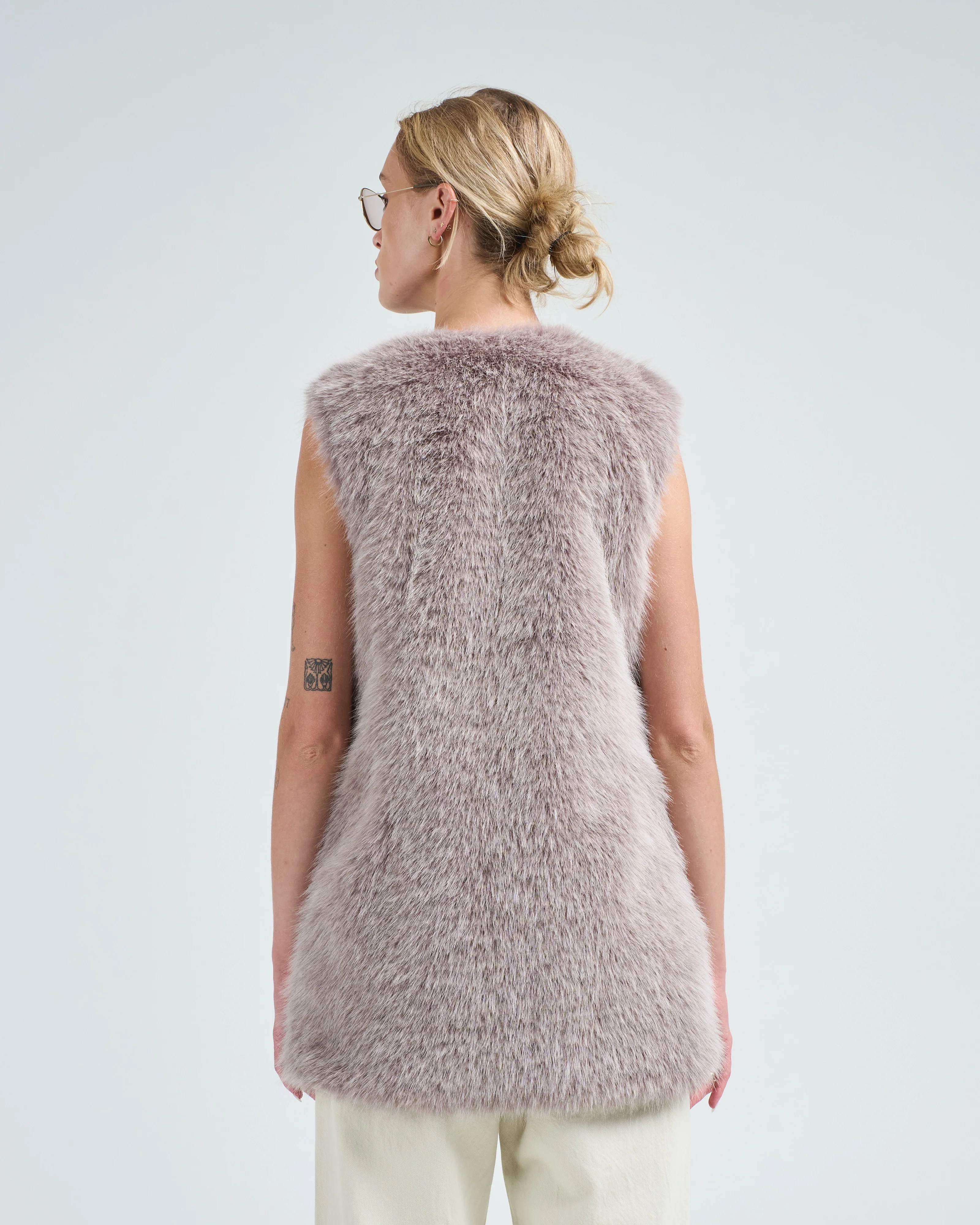 faux fur vest long - Image 4