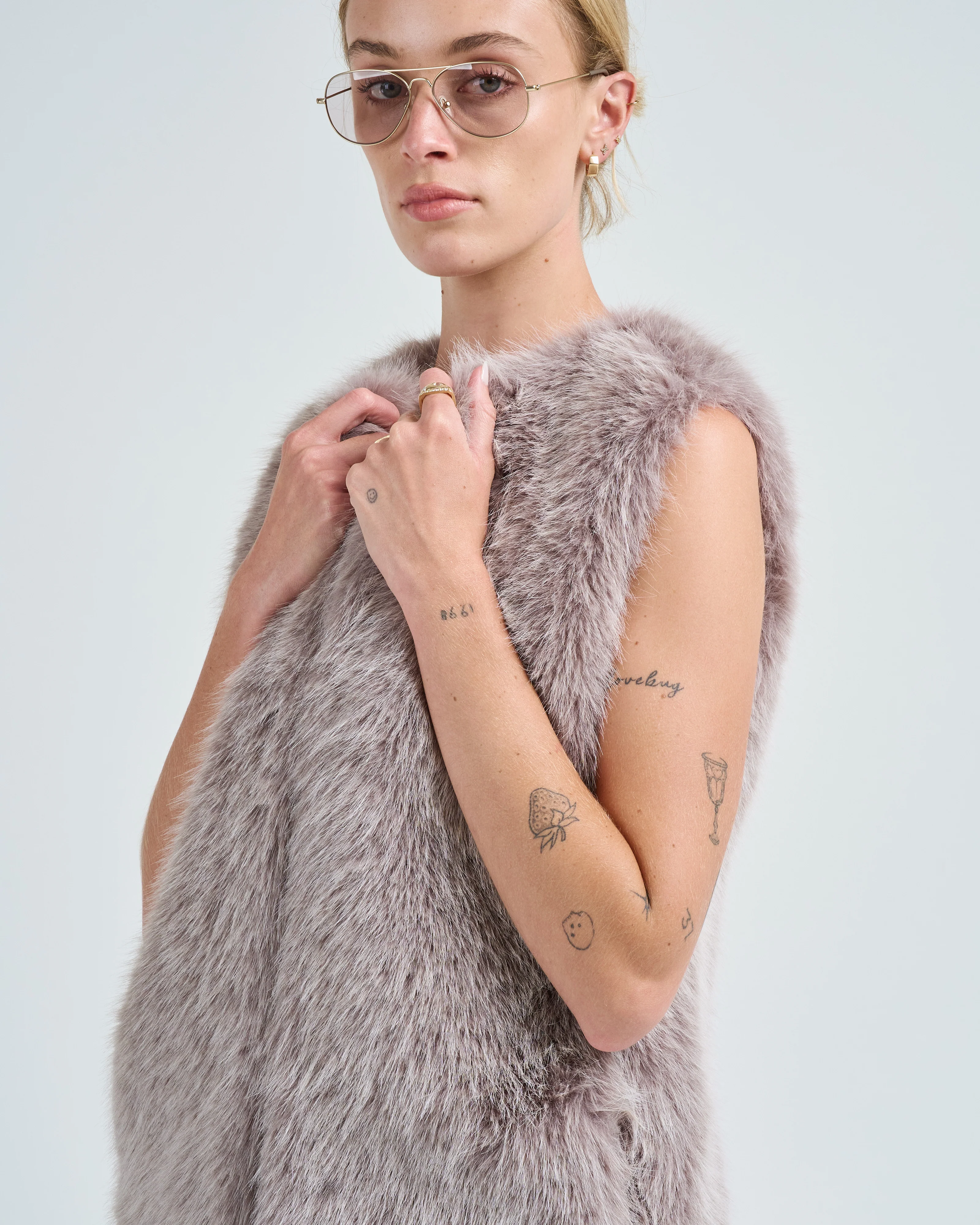 faux fur vest long - Image 5