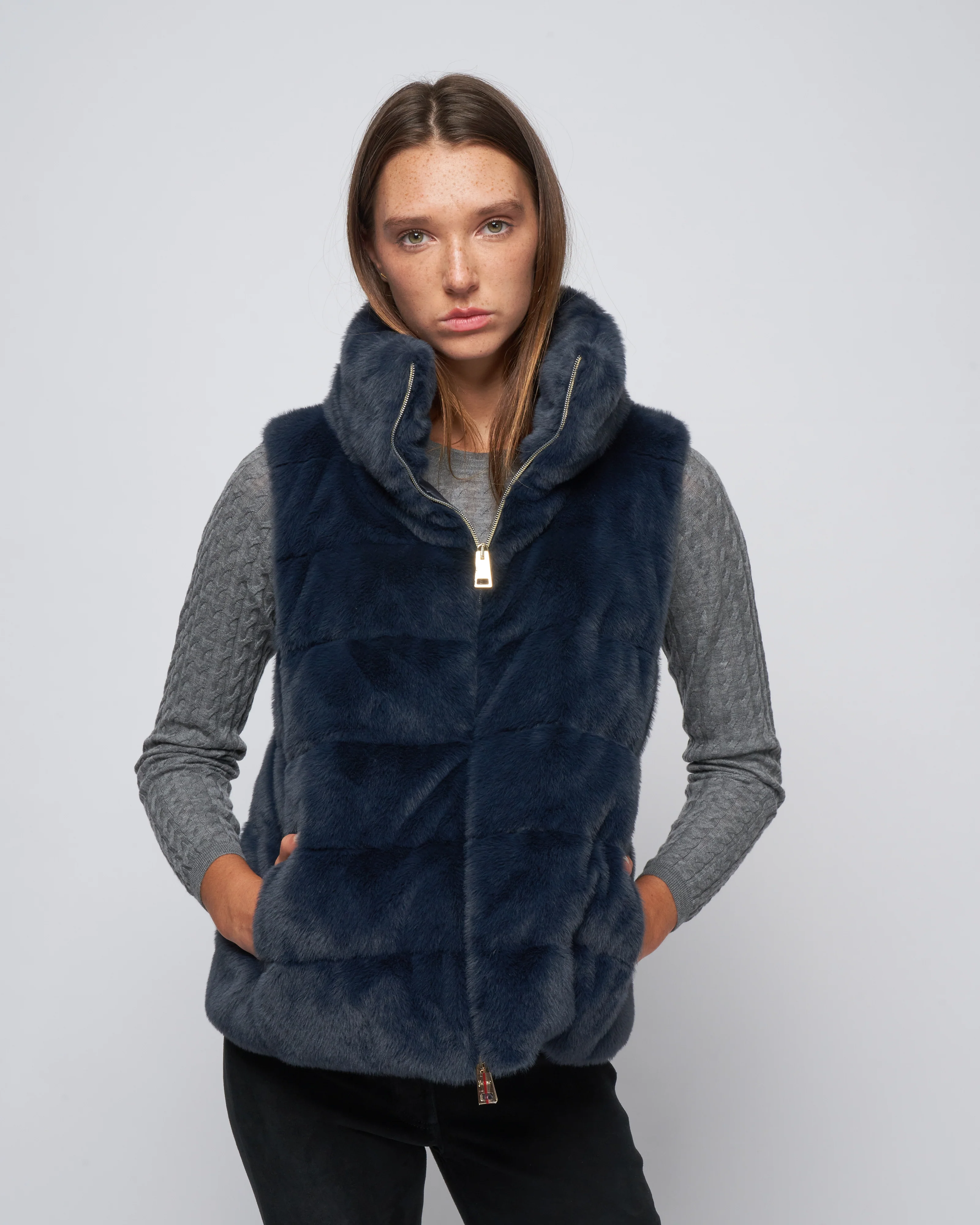 faux fur vest - new blu