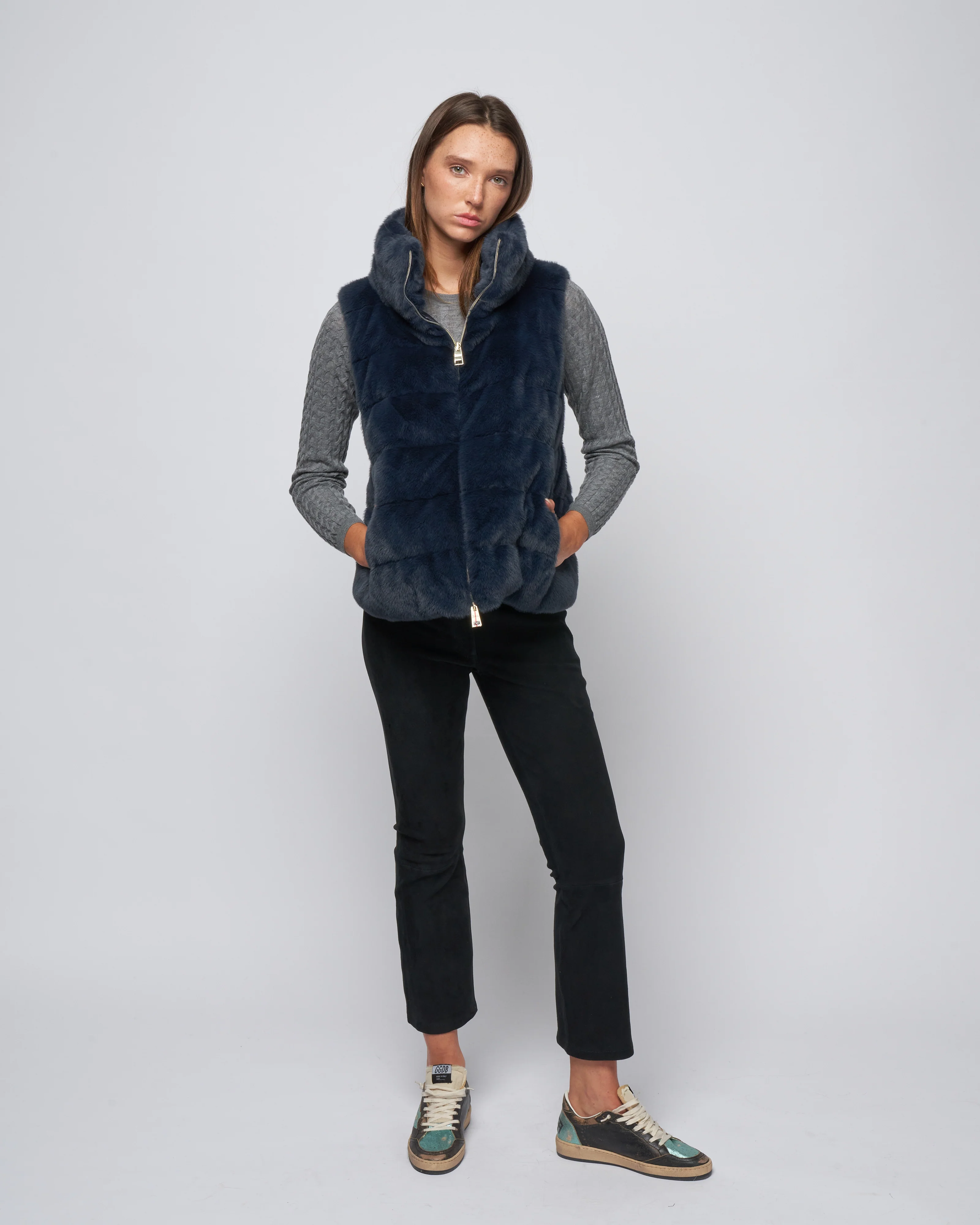 faux fur vest - new blu - Image 2