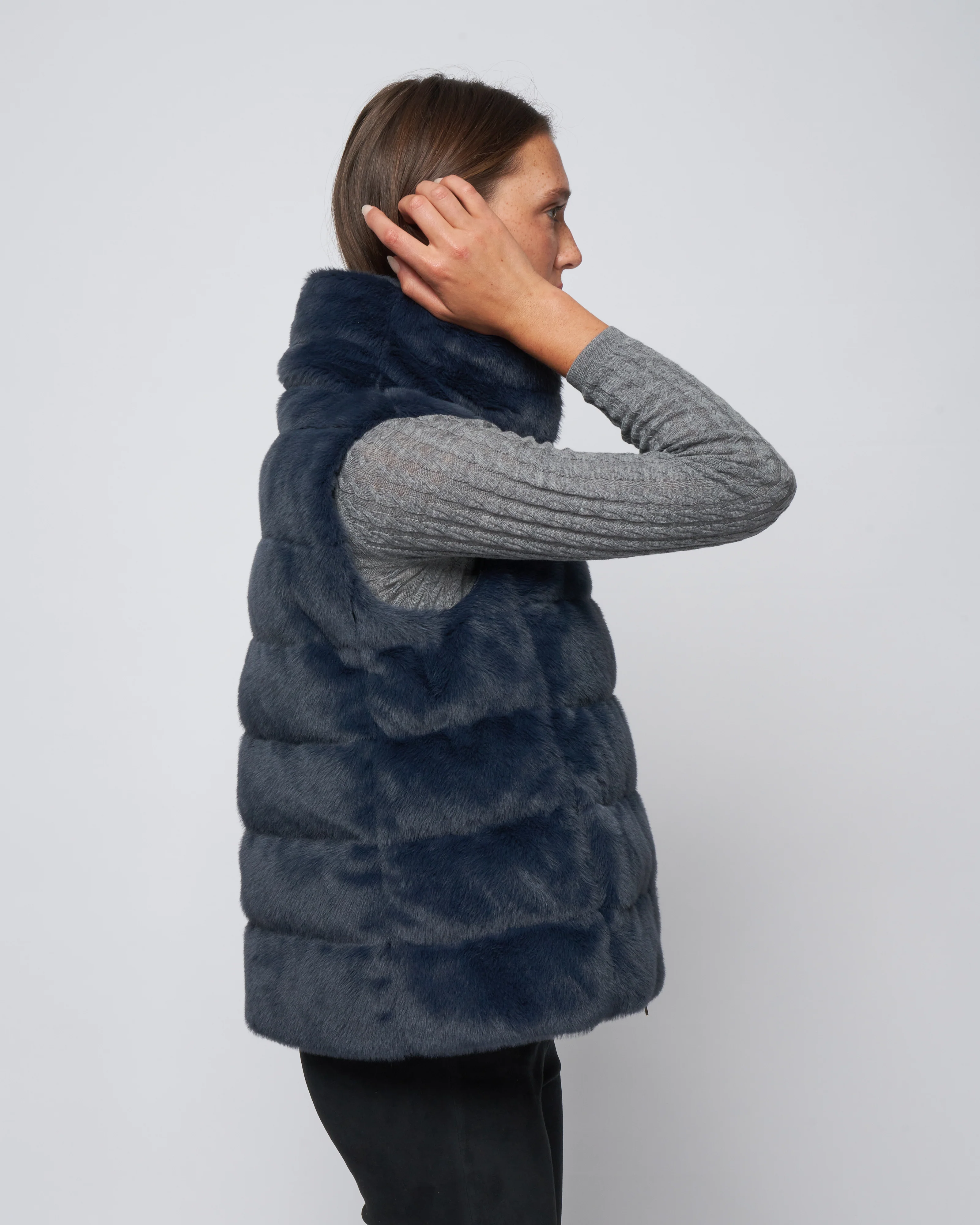 faux fur vest - new blu - Image 3