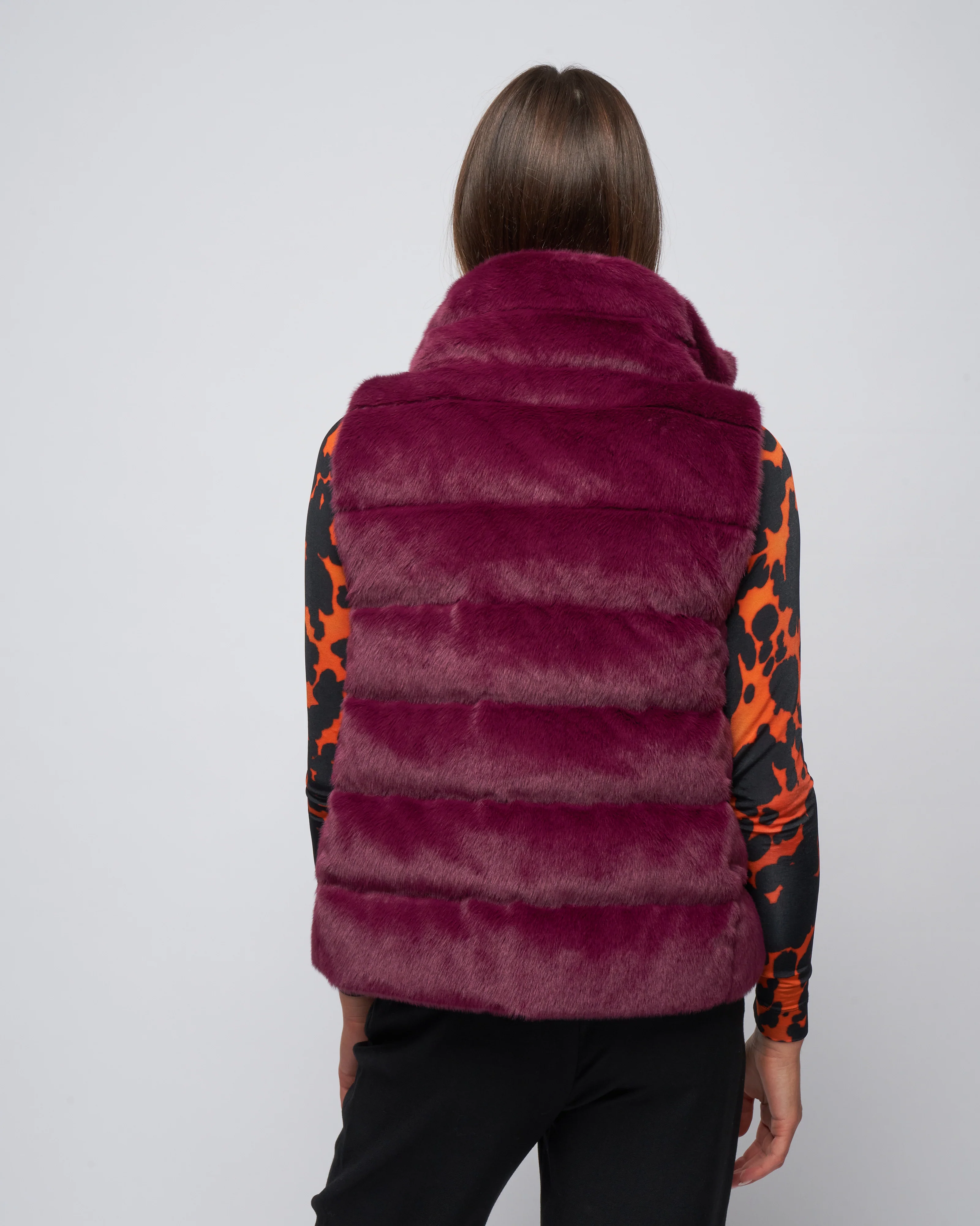 faux fur vest - purple - Image 4