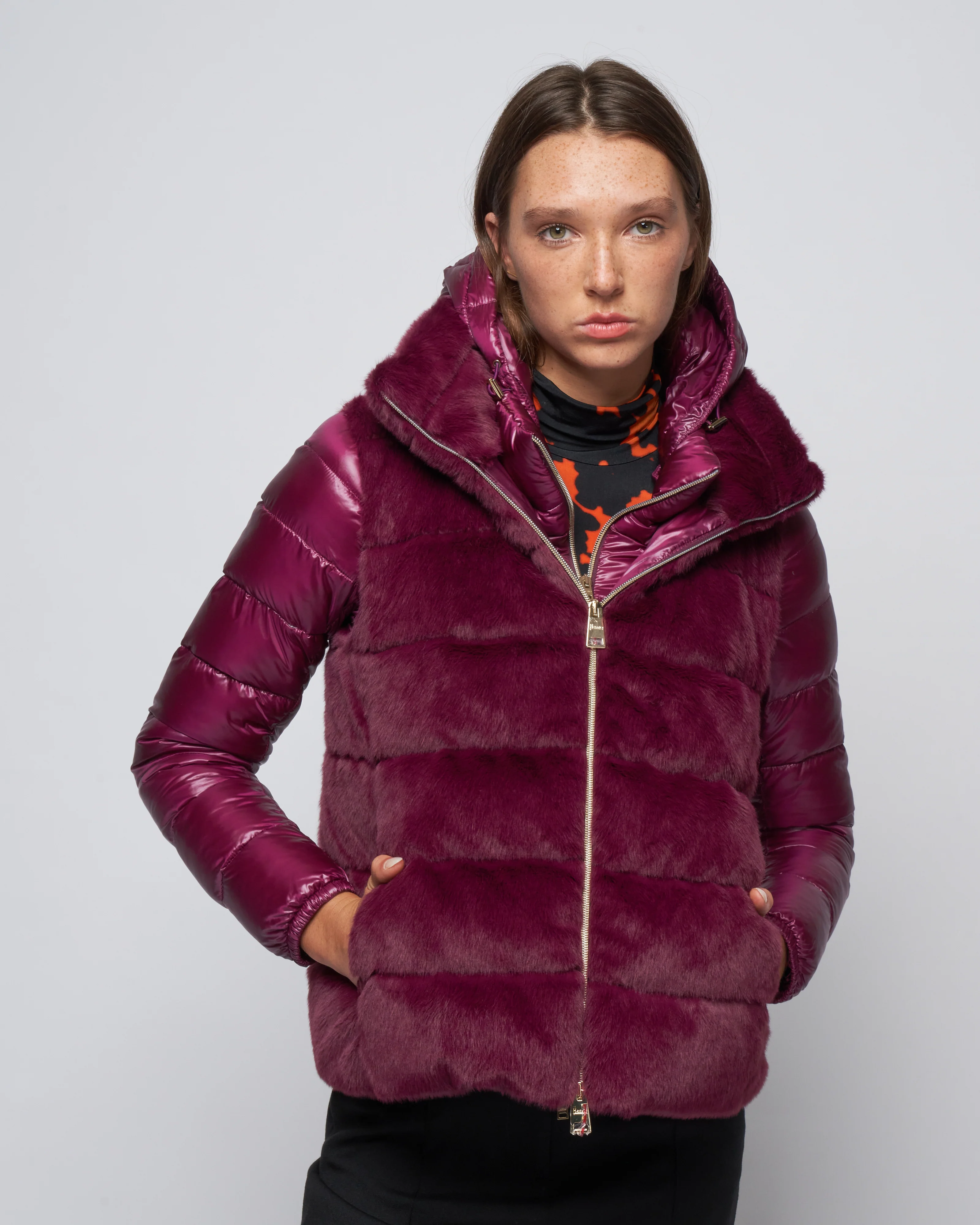 faux fur vest - purple - Image 6