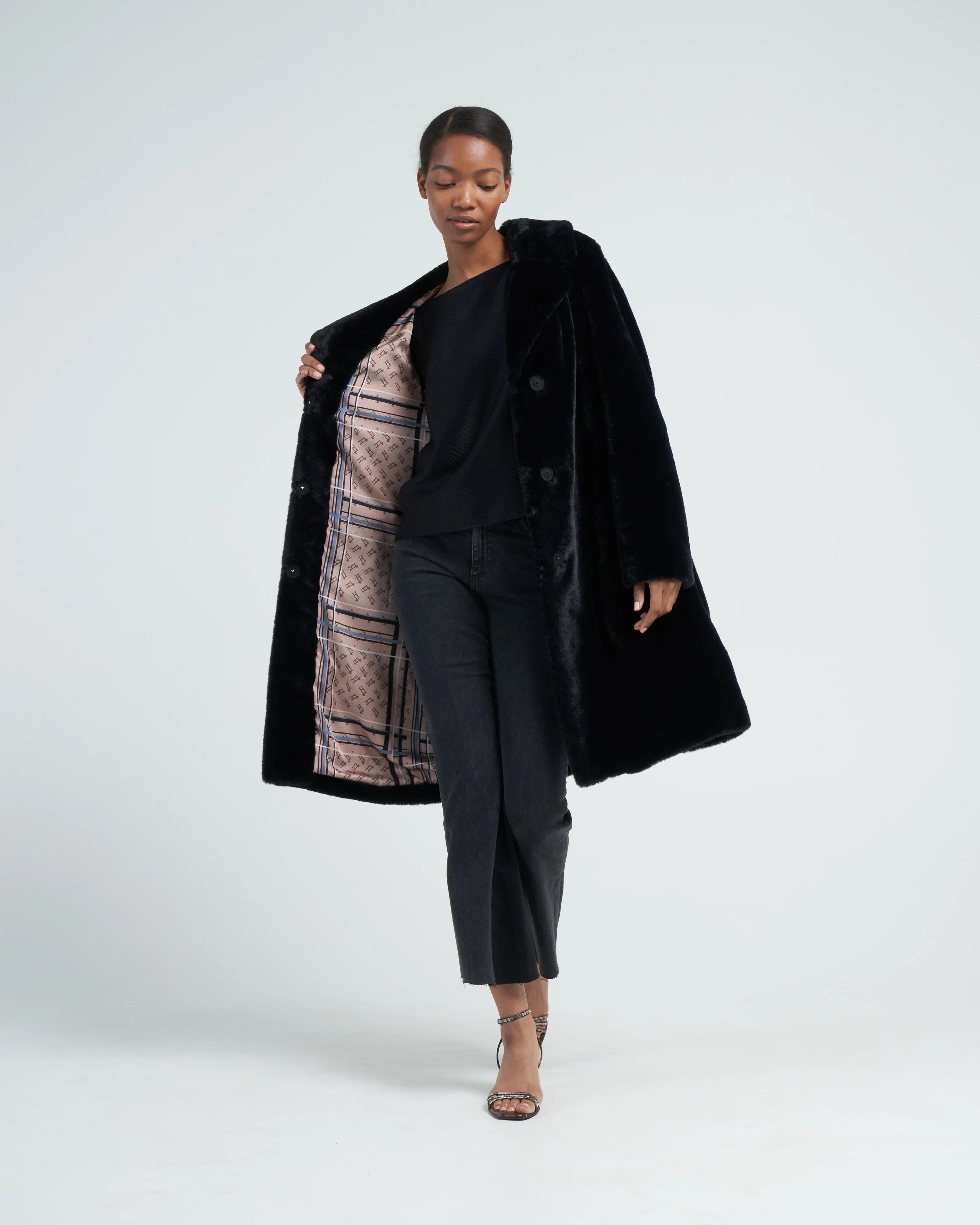 faux fur with foulard lining - Image 2
