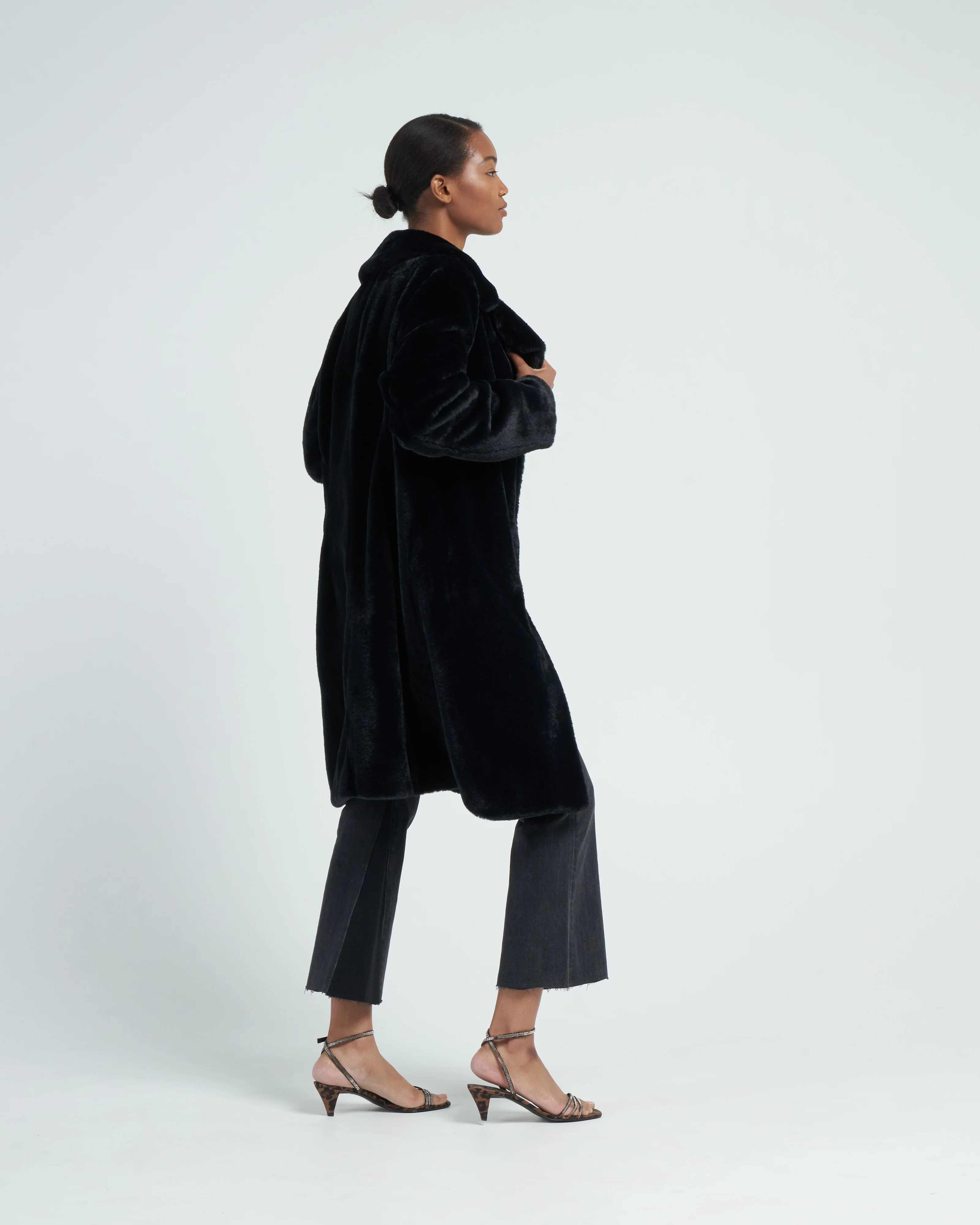 faux fur with foulard lining - Image 3