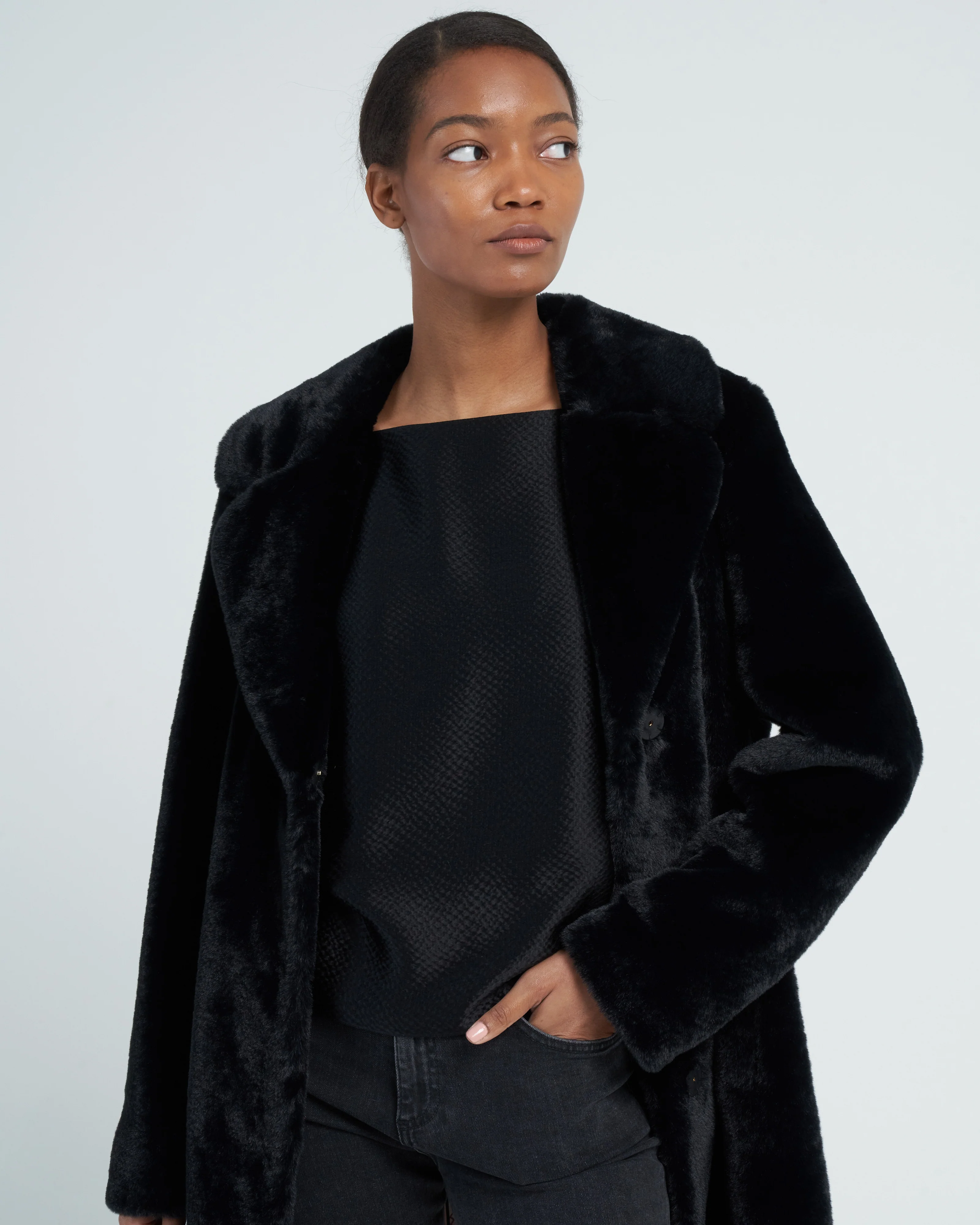 faux fur with foulard lining - Image 5